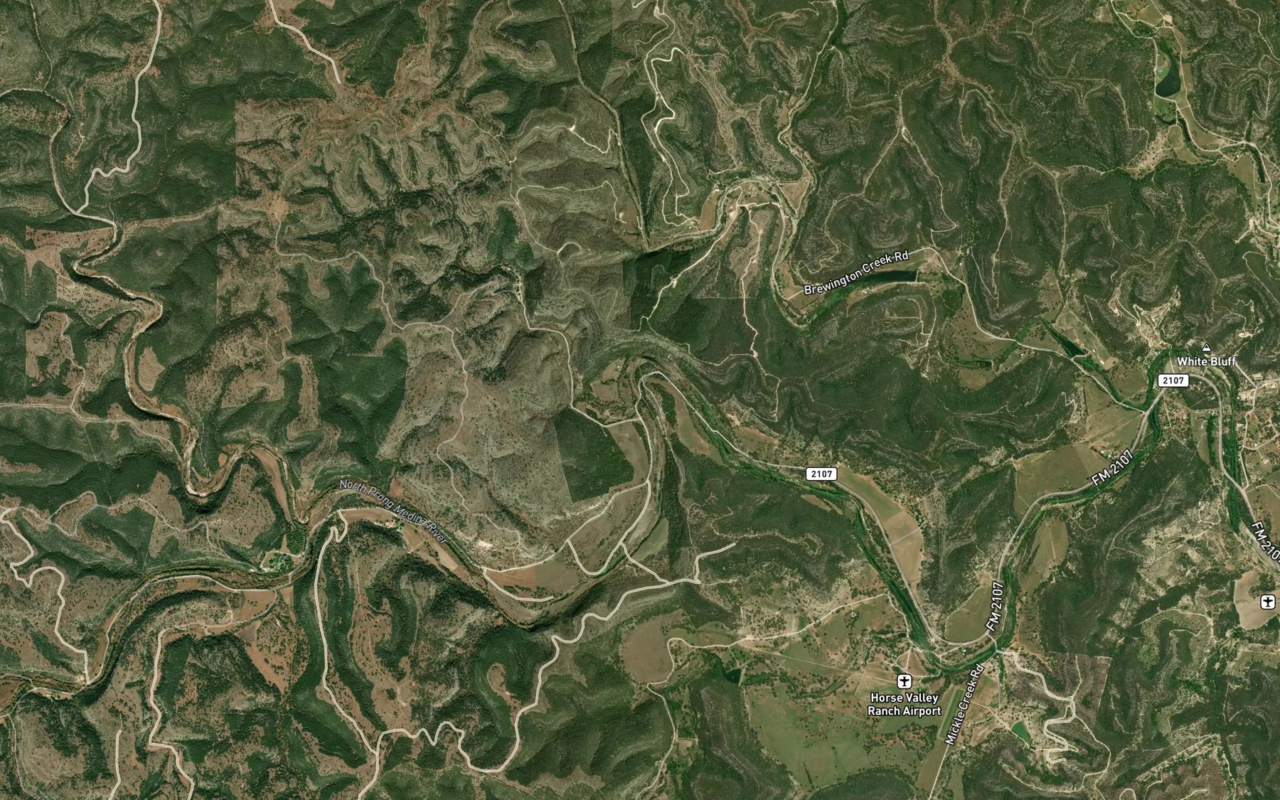 Satellite map of the Coal Creek