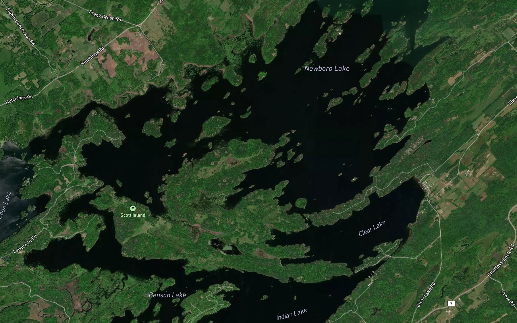 Satellite map of the Foley Island Channel