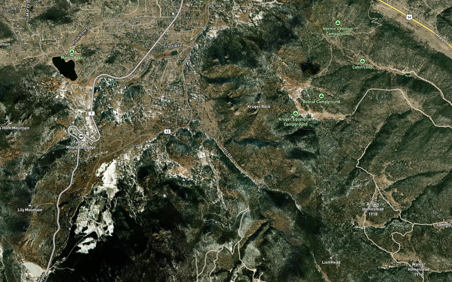 Satellite map of the Jacob Spring