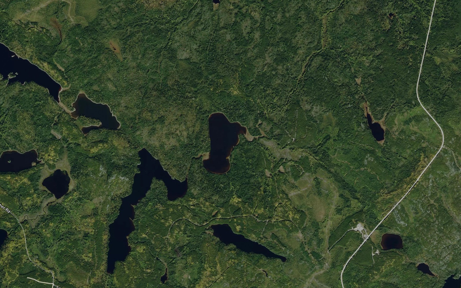 Satellite map of the Milner Lake