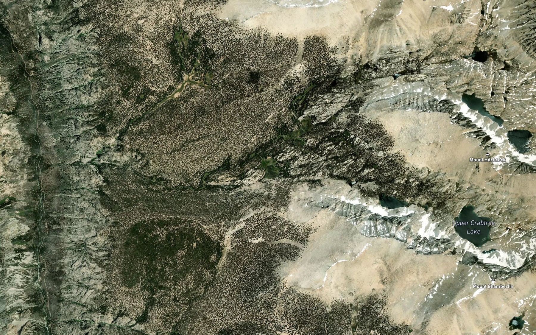 Satellite map of the Crabtree Creek