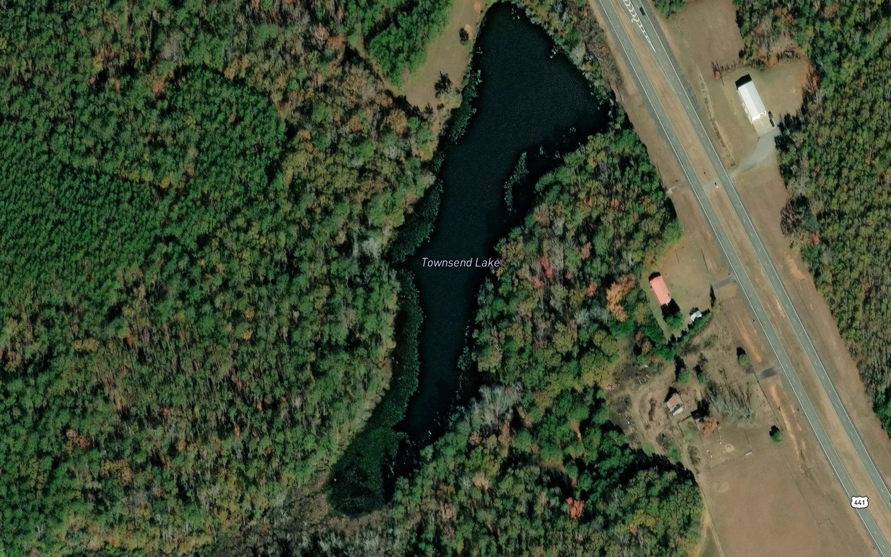 Satellite map of the Townsend Lake