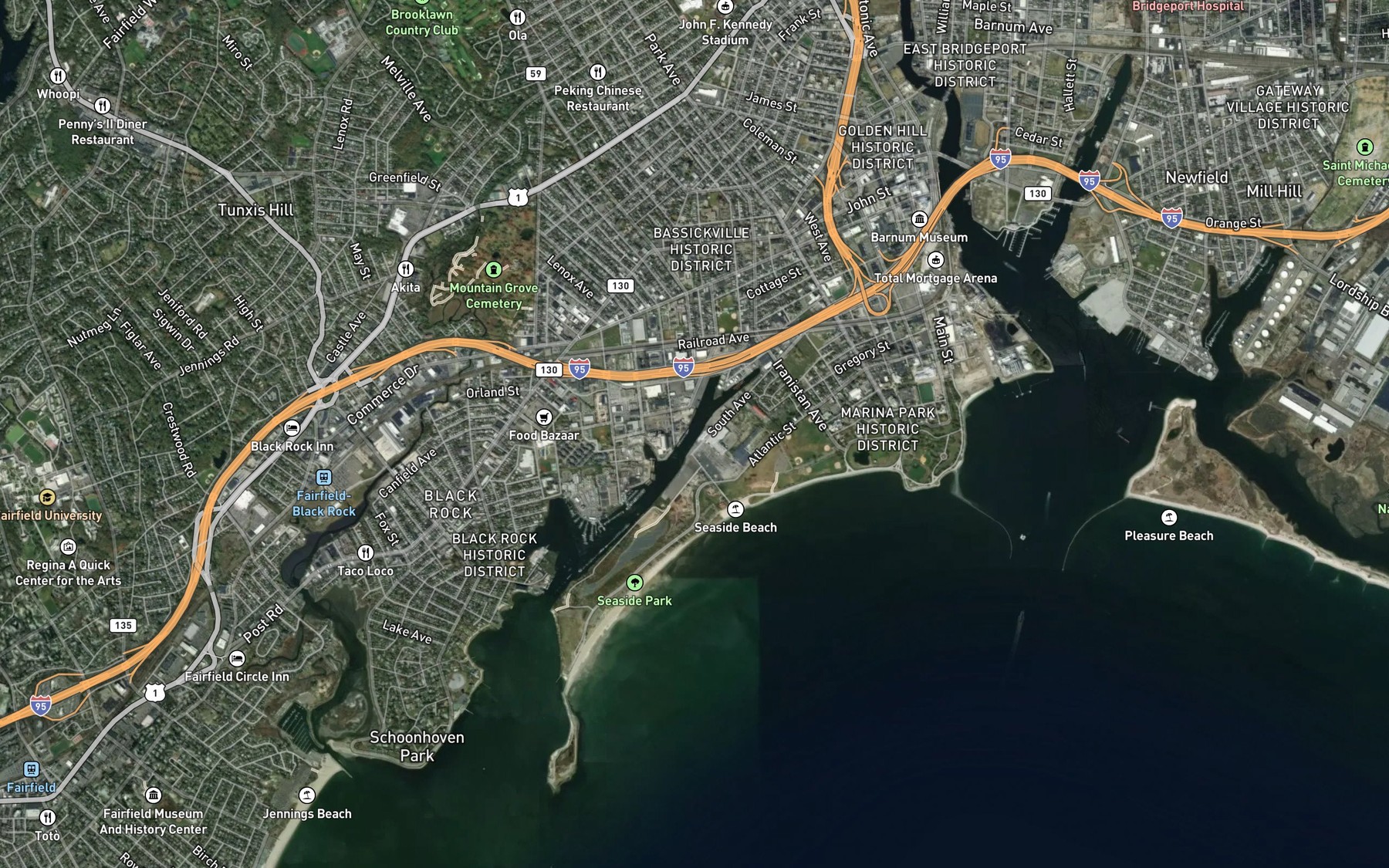 Satellite map of the Cedar Creek Reach