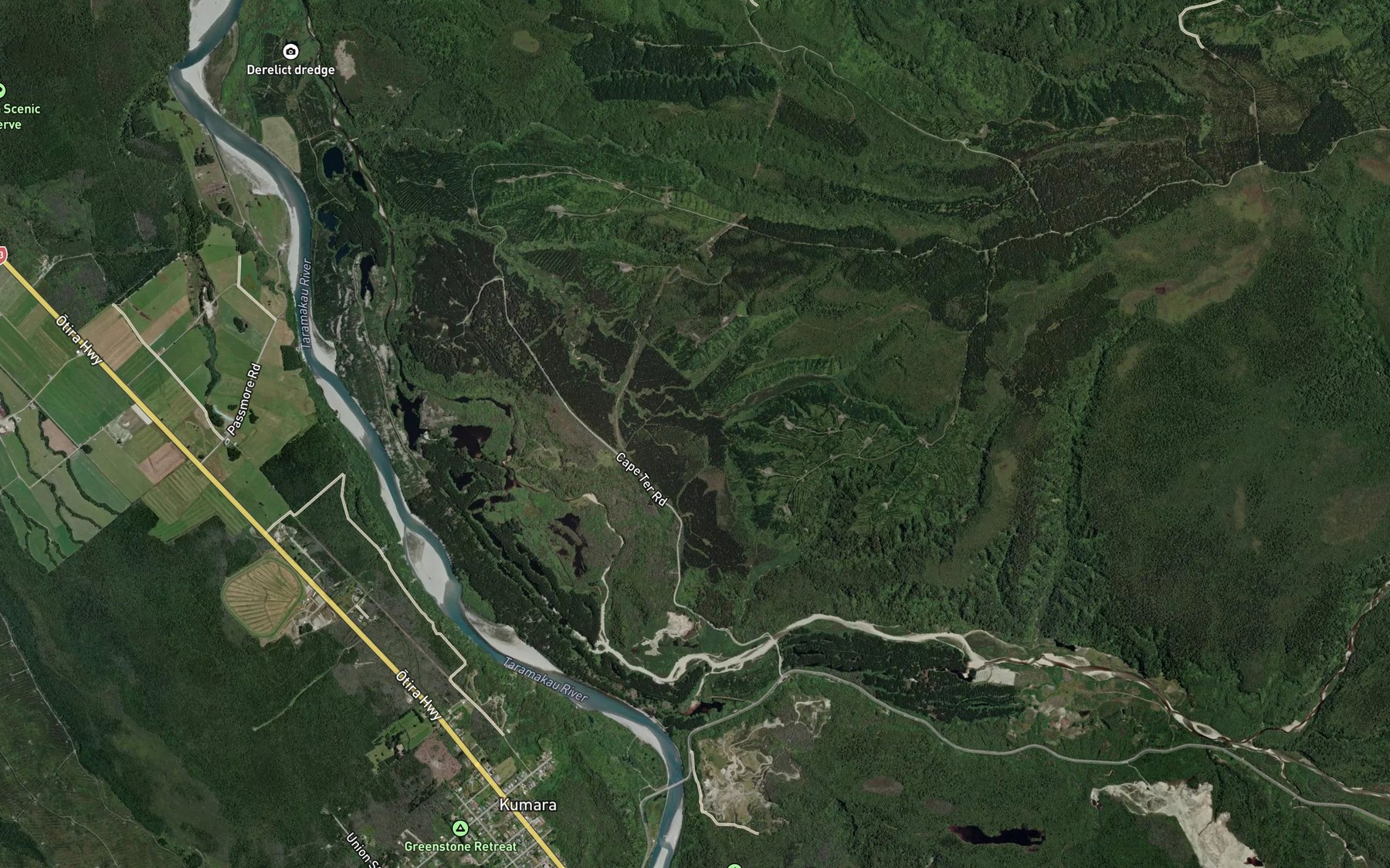 Satellite map of the Little Fuchsia Creek