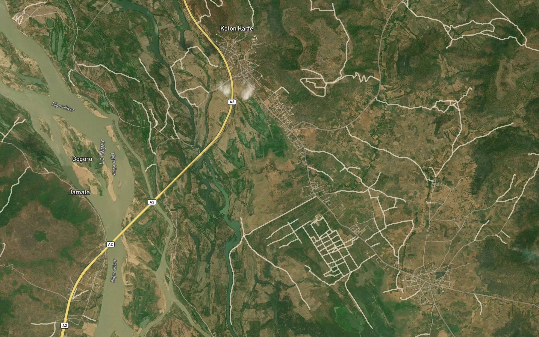 Satellite map of the River Oshere