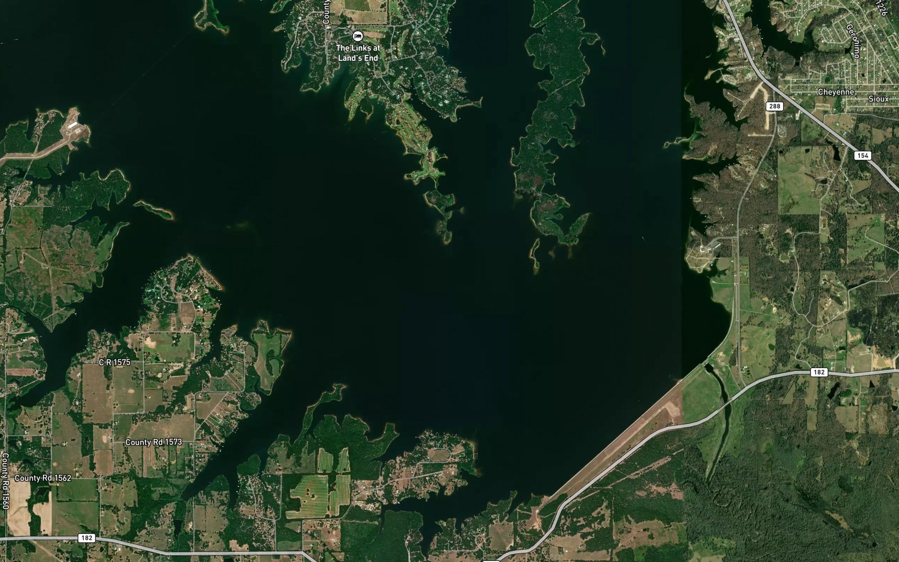 Satellite map of the Dale Creek