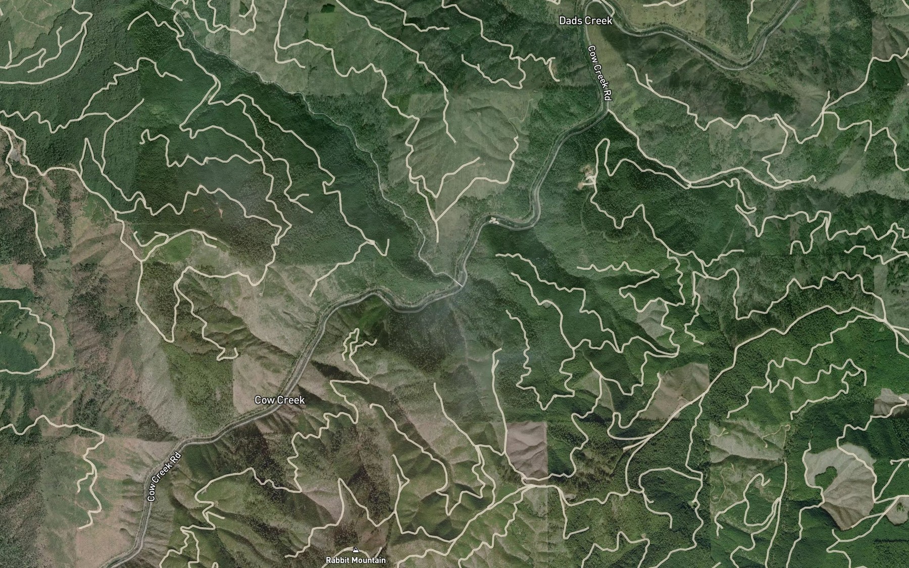 Satellite map of the Union Creek