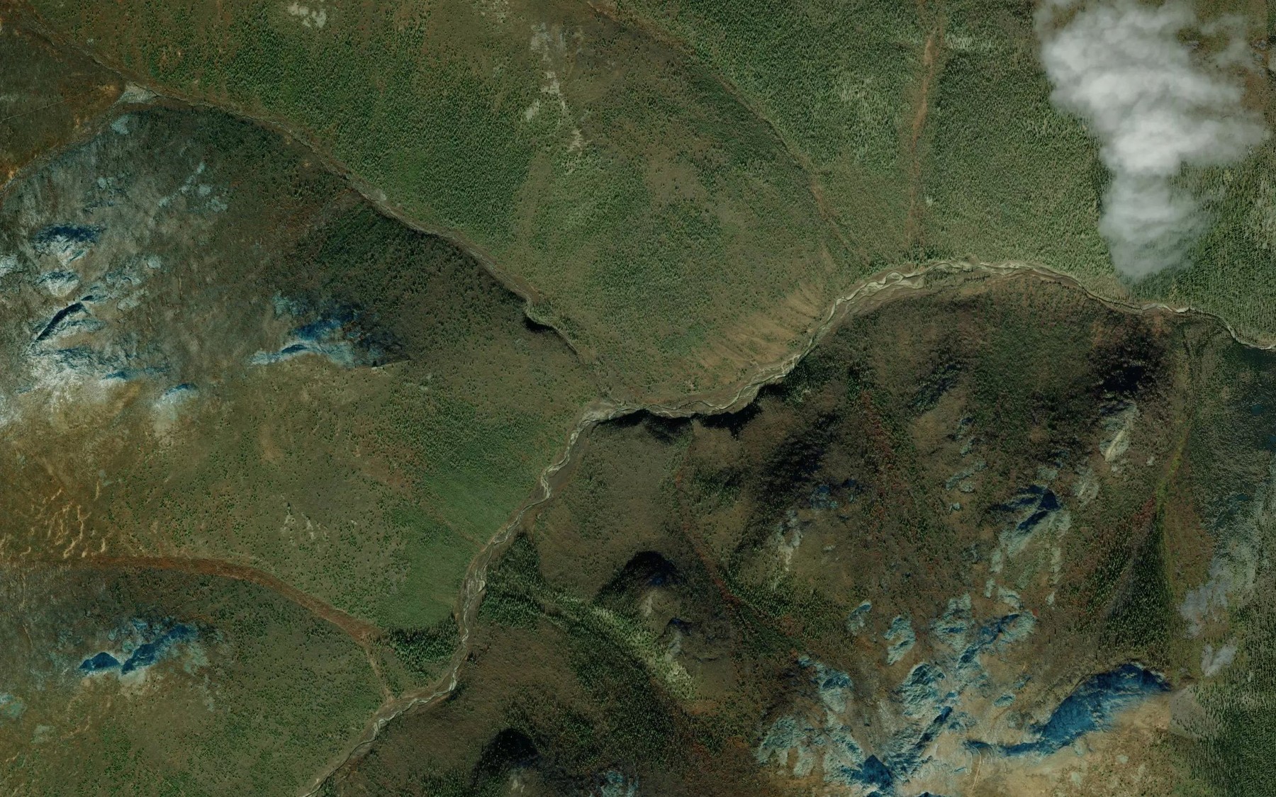 Satellite map of the Caribou Creek