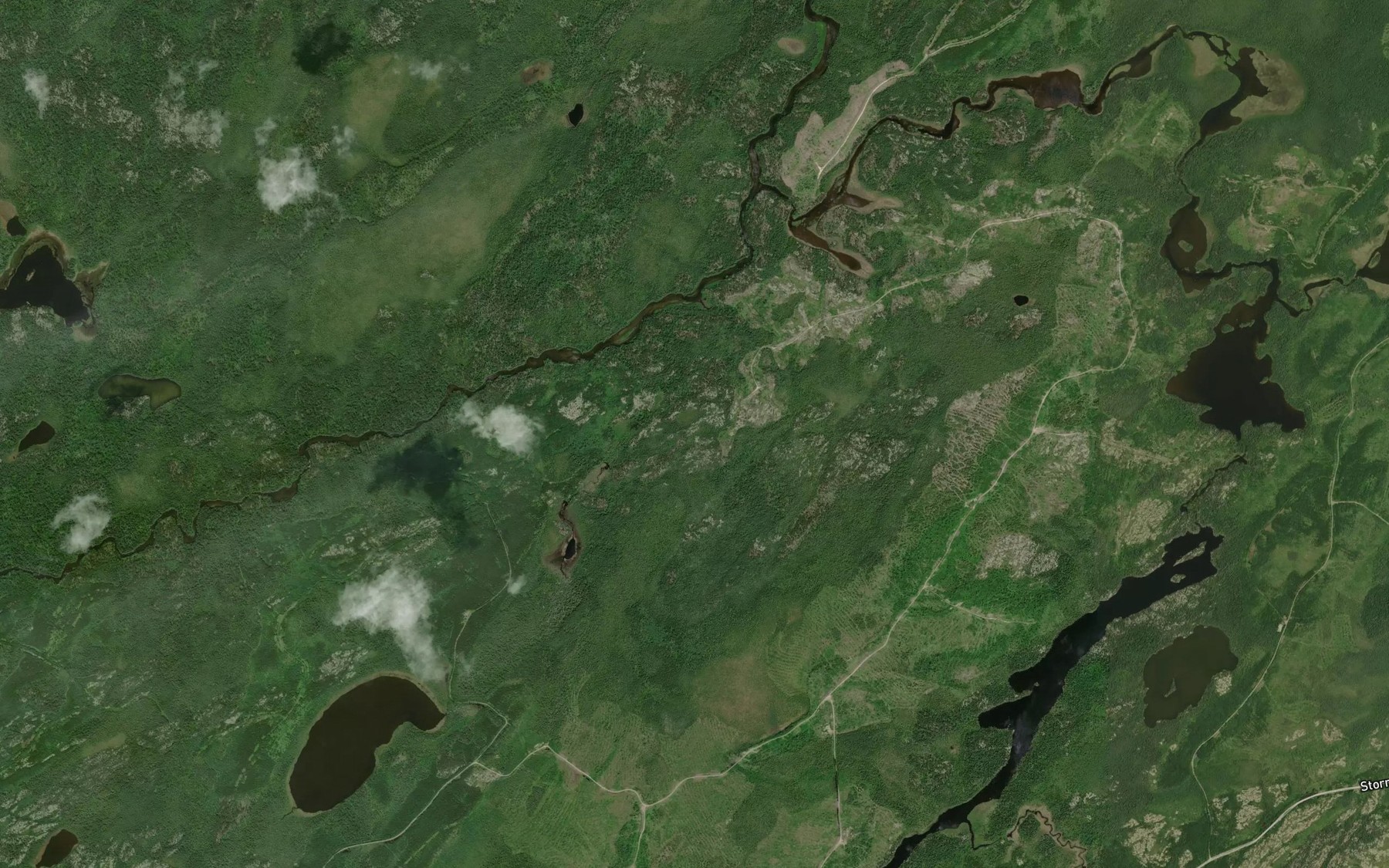 Satellite map of the Baize Creek