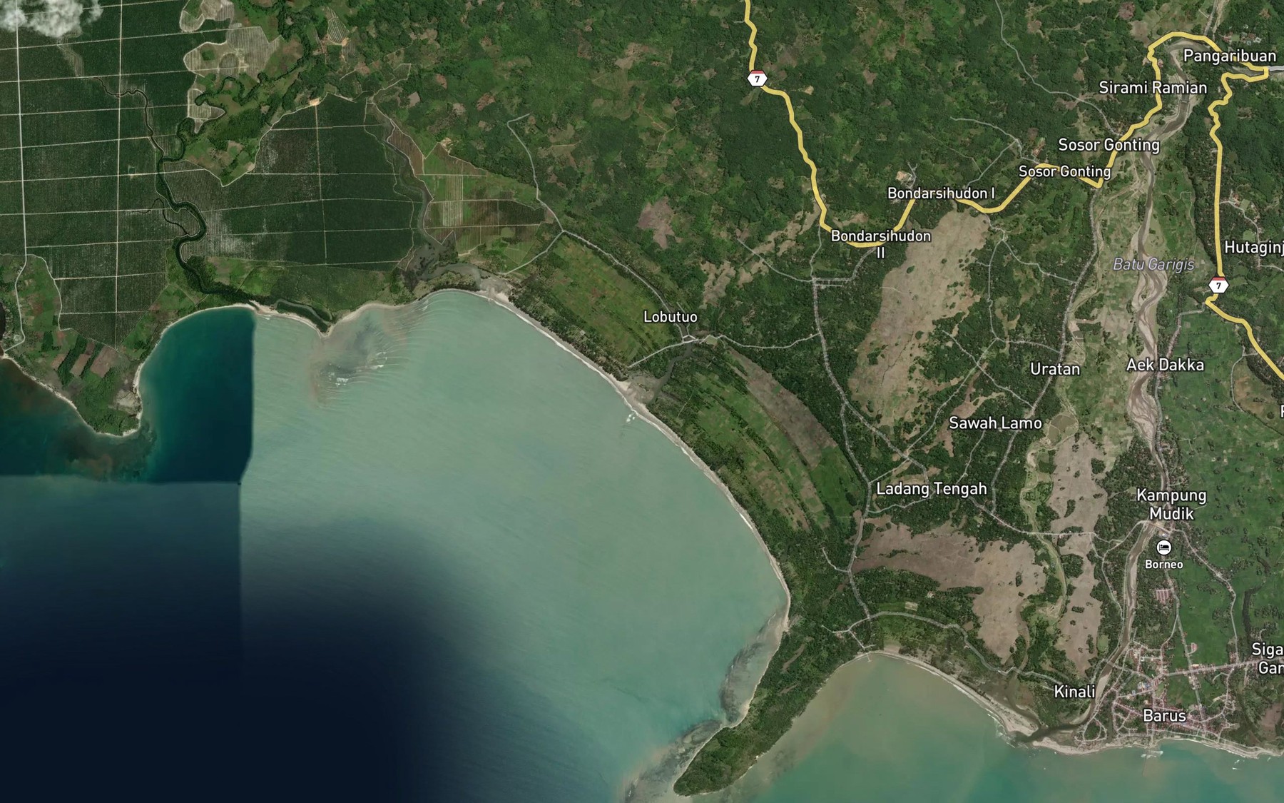 Satellite map of the Aek Si Busuk