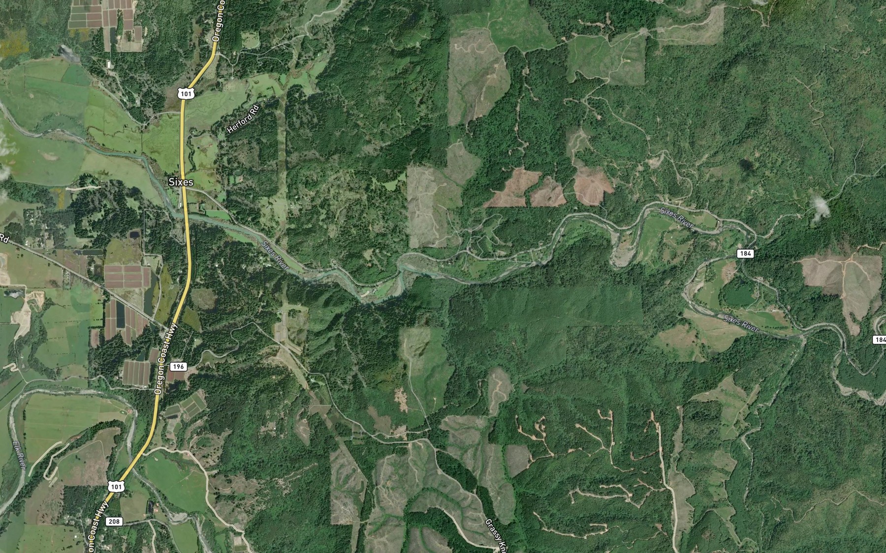Satellite map of the Beaver Creek