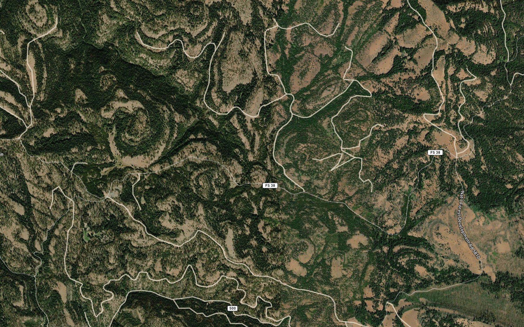 Satellite map of the Baldy Creek
