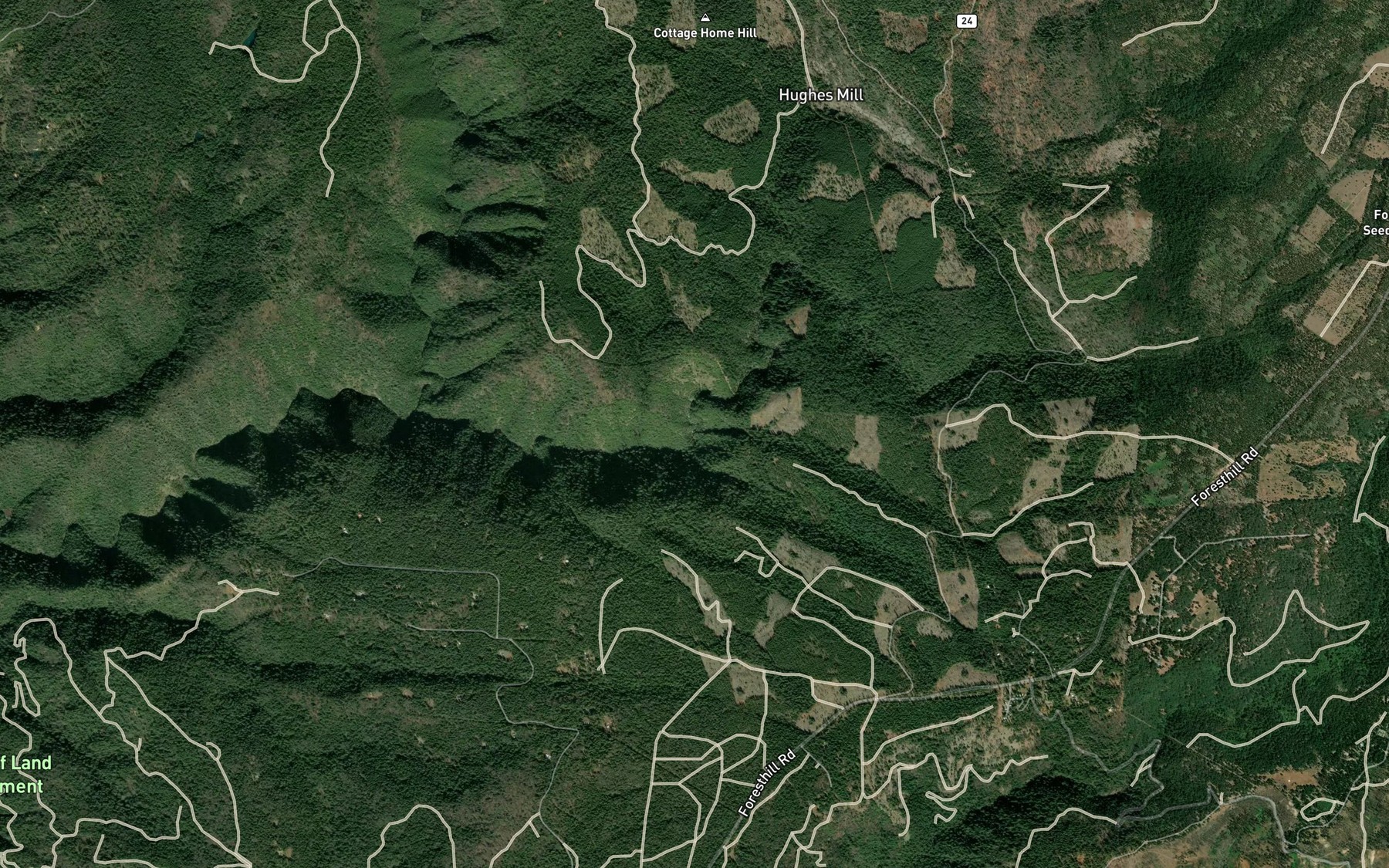 Satellite map of the Mill Creek