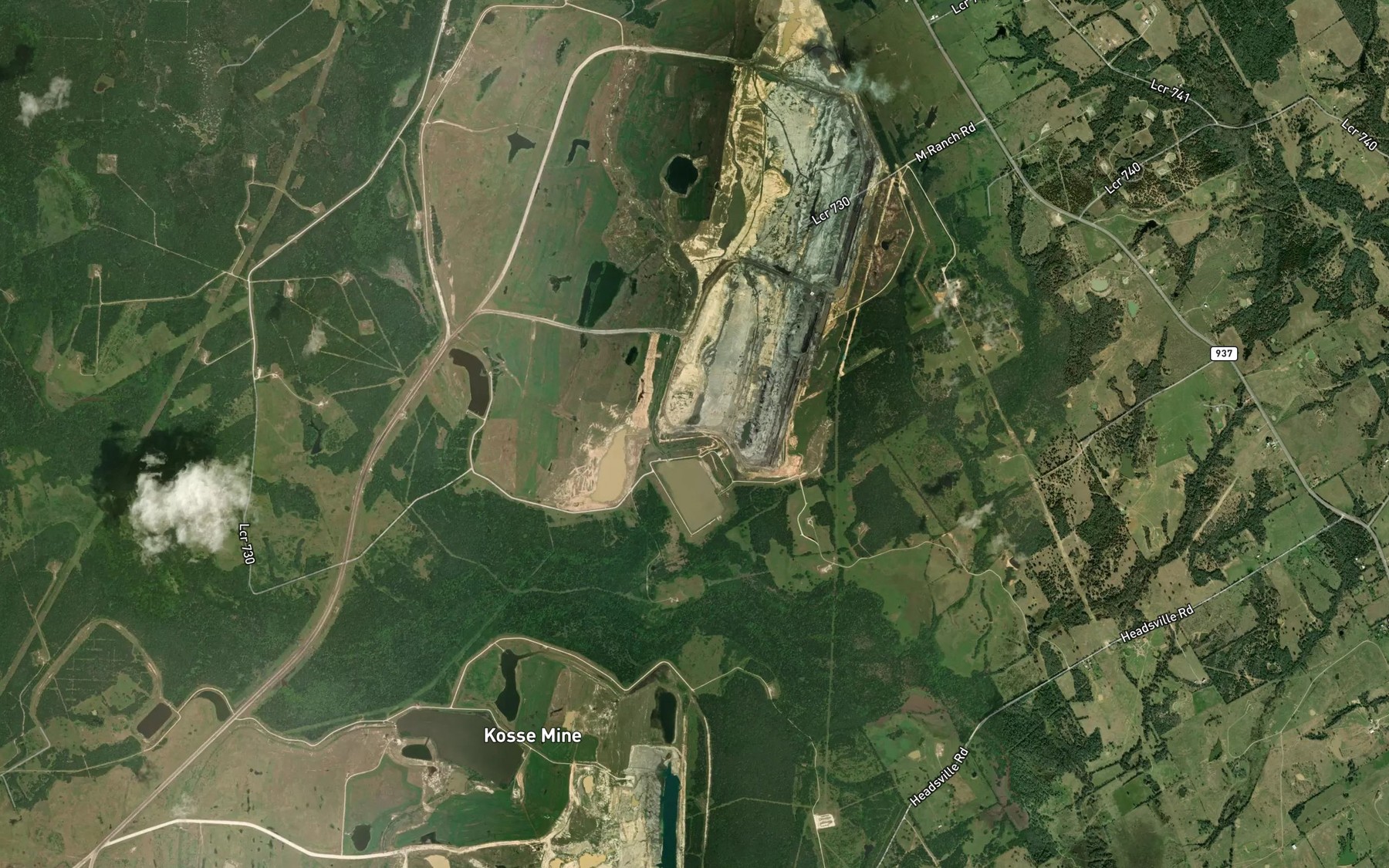 Satellite map of the Polecat Creek