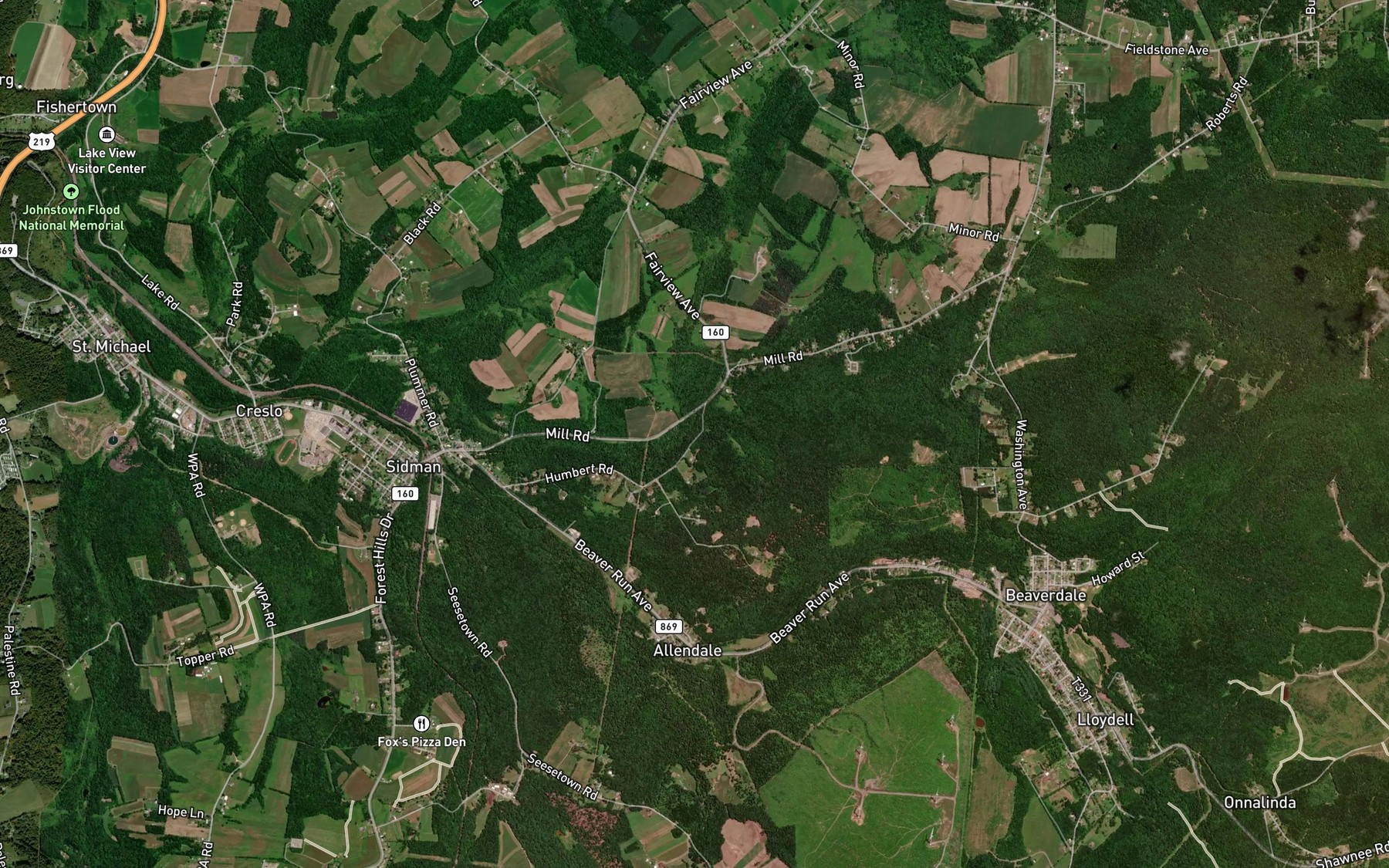 Satellite map of the Mud Run