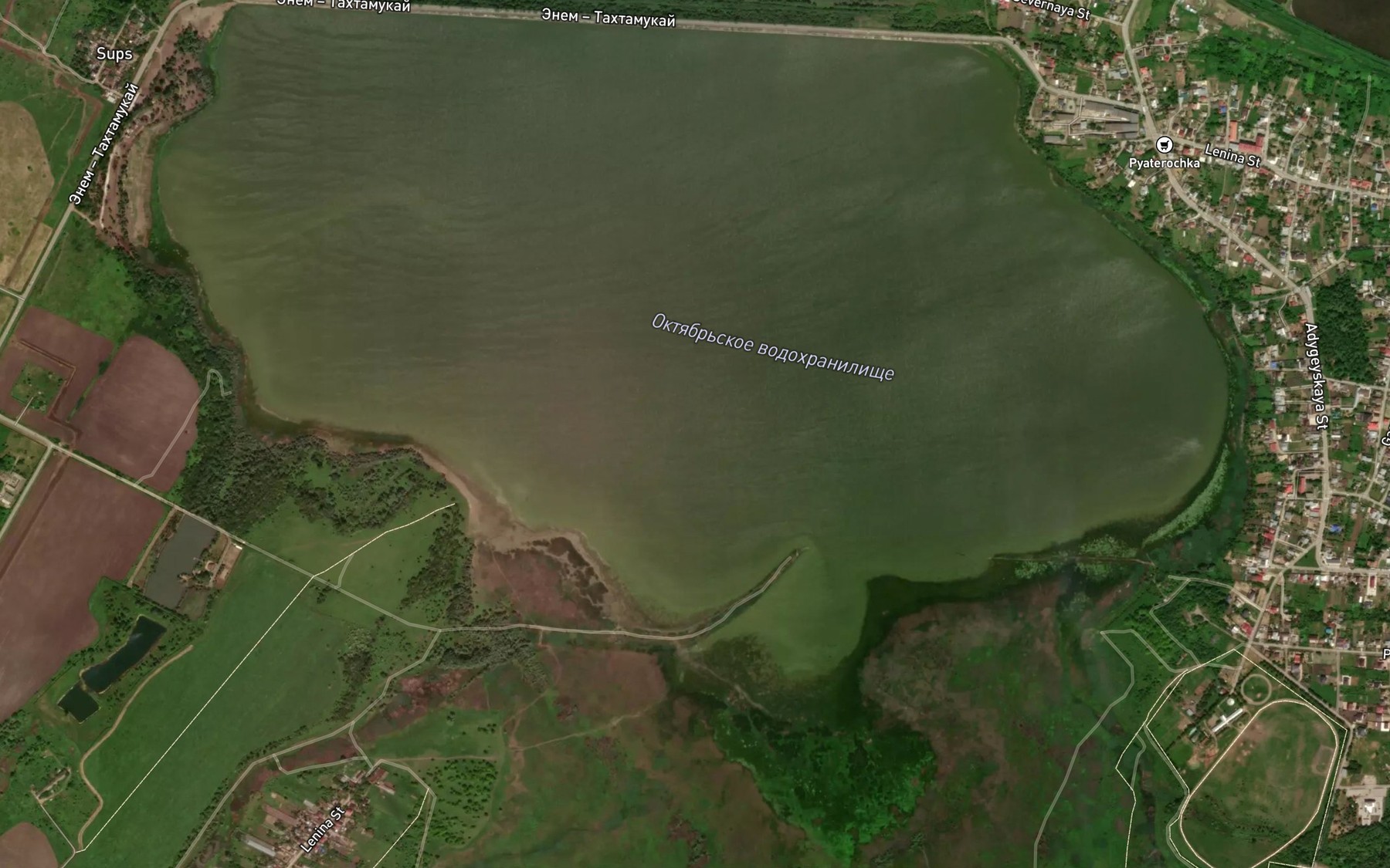 Satellite map of the Oktyabr'skoye Vodokhranilishche