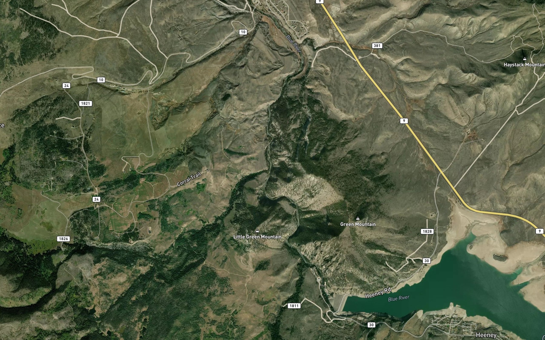 Satellite map of the Deep Creek