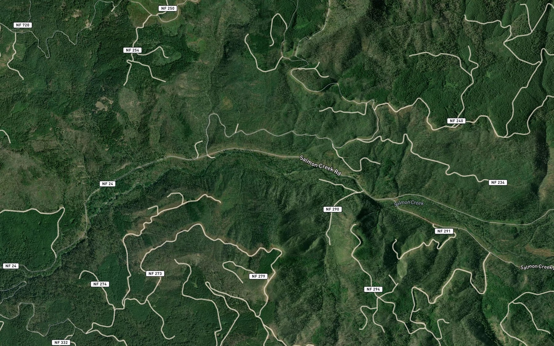 Satellite map of the Sitkum Creek