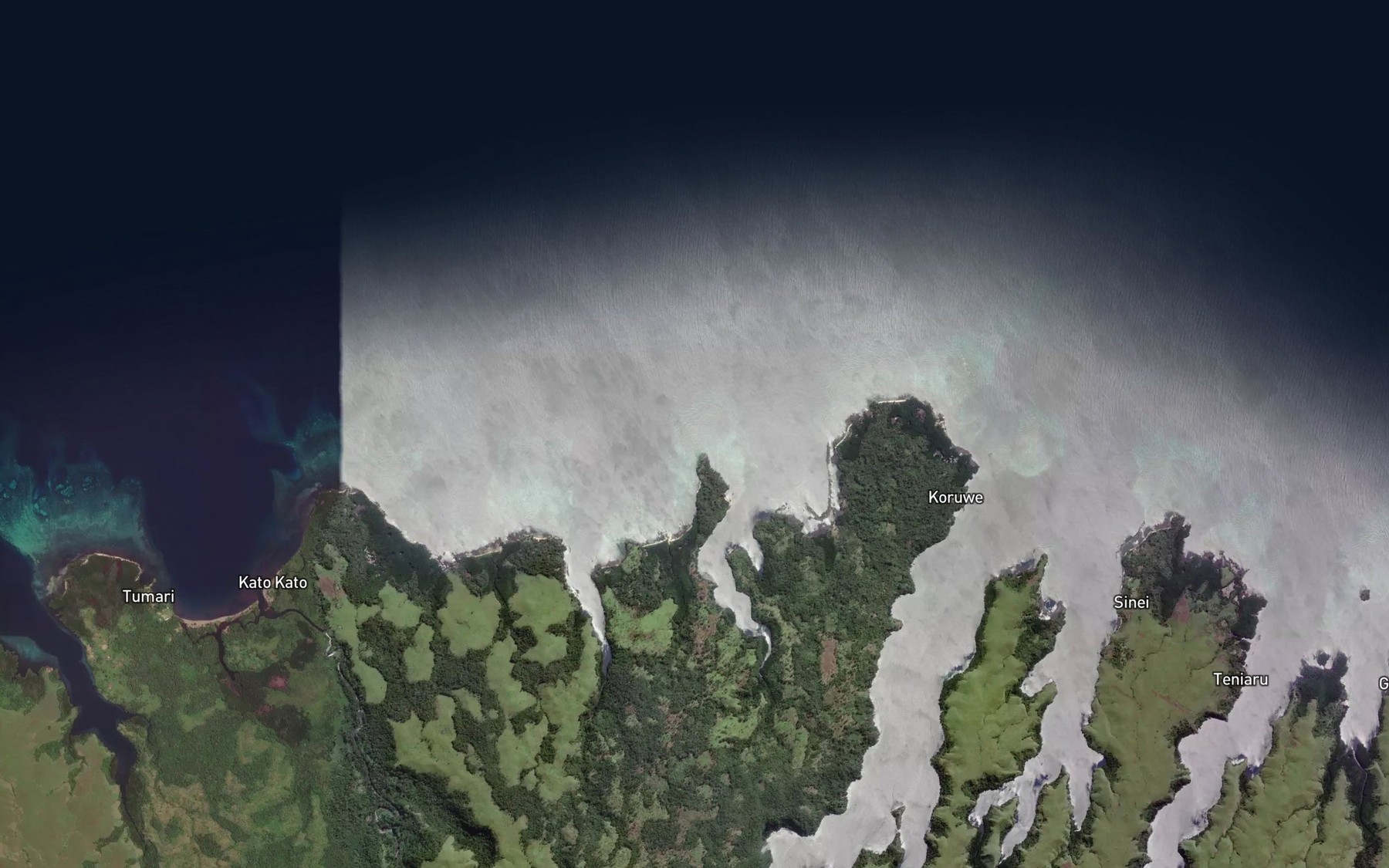 Satellite map of the Iba Bay