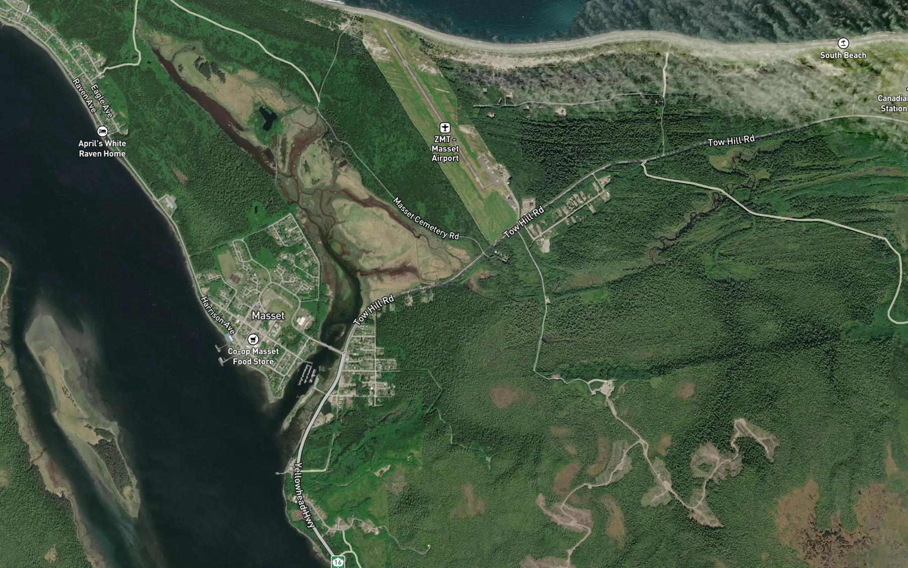 Satellite map of the Delkatla Creek