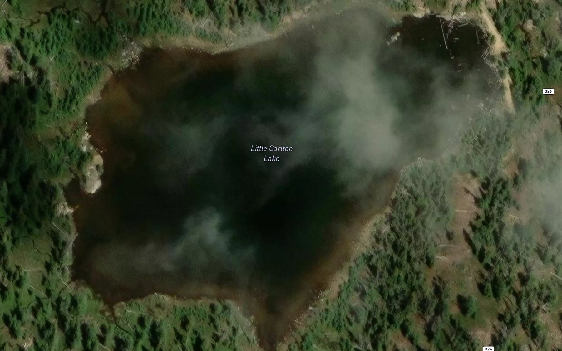 Satellite map of the Little Carlton Lake