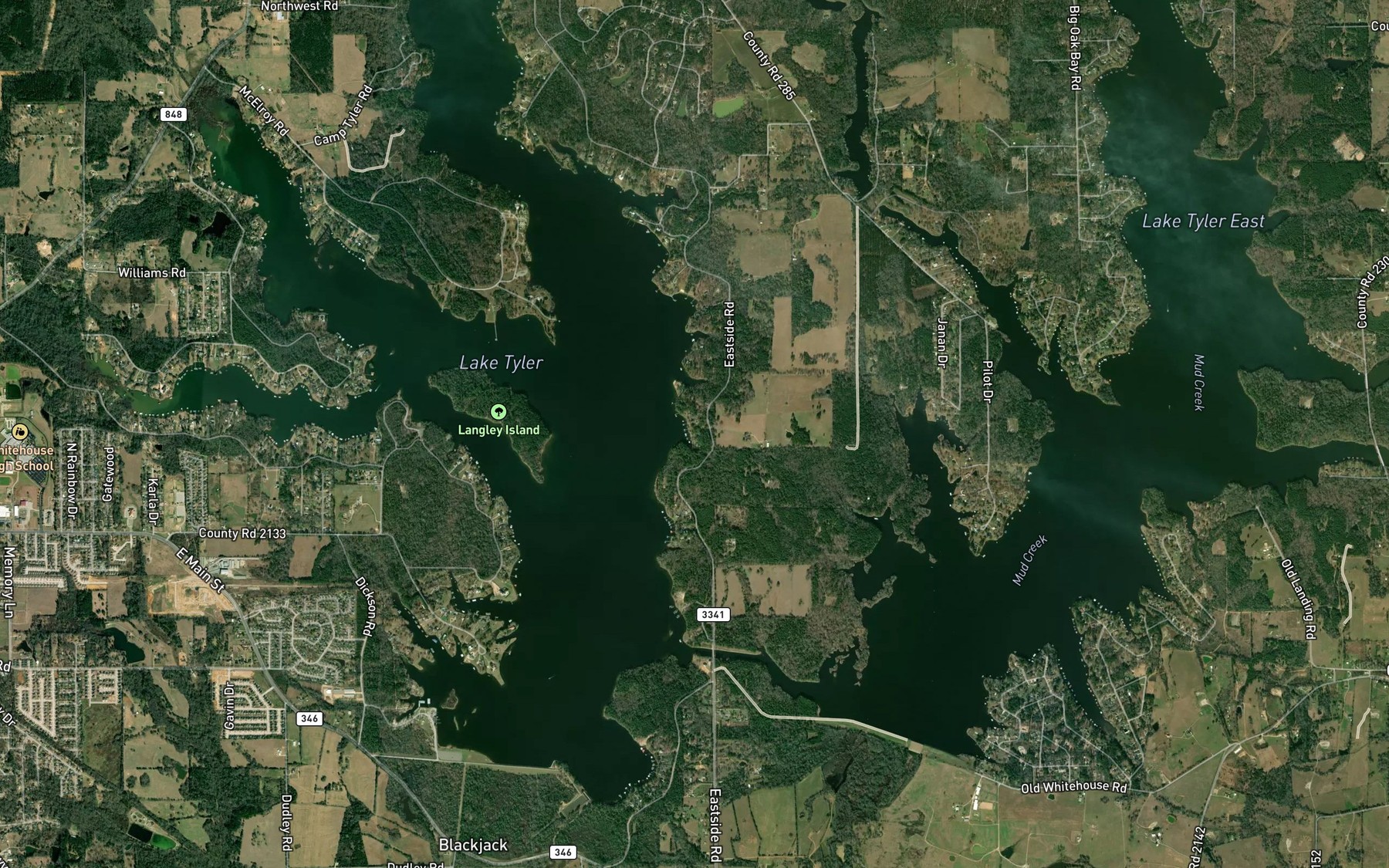 Satellite map of the Douglas Cove