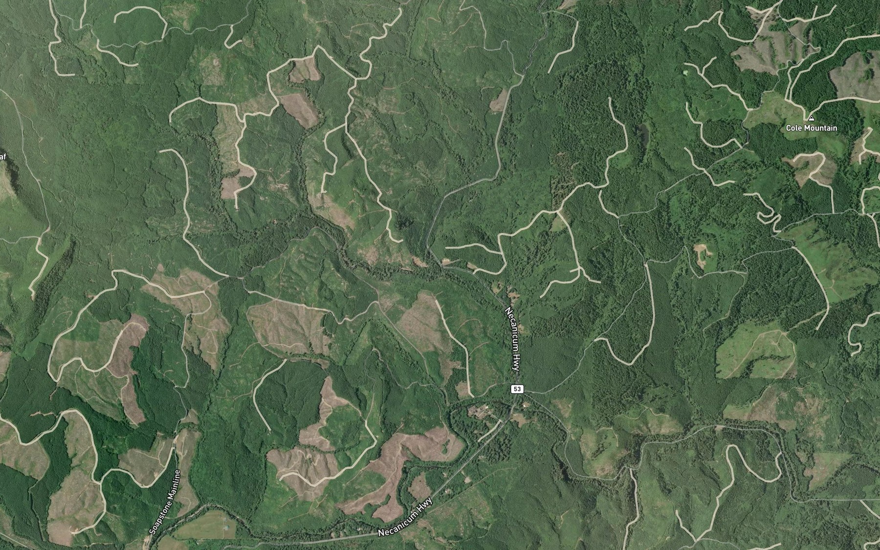 Satellite map of the Soapstone Creek