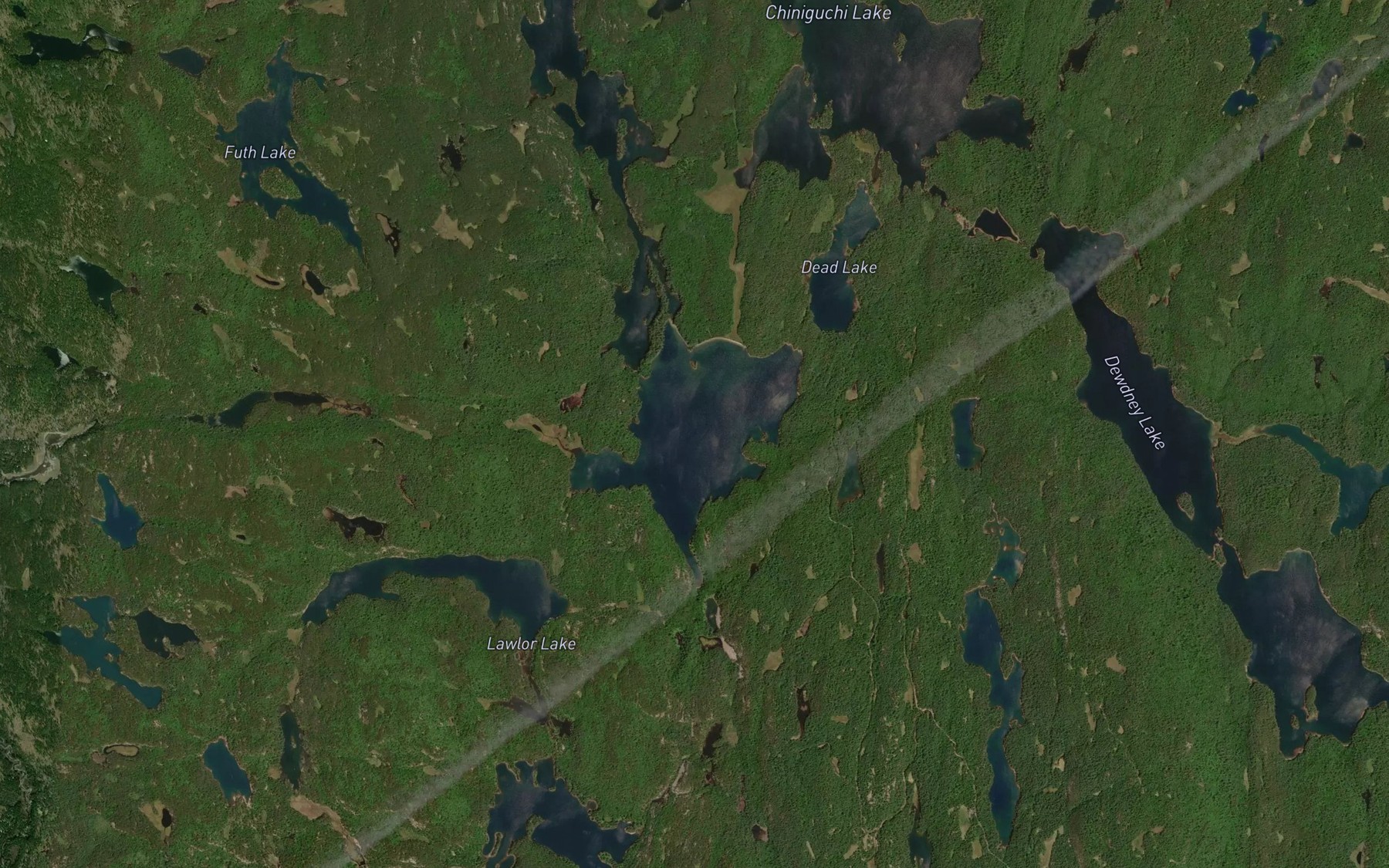 Satellite map of the Shed Lake