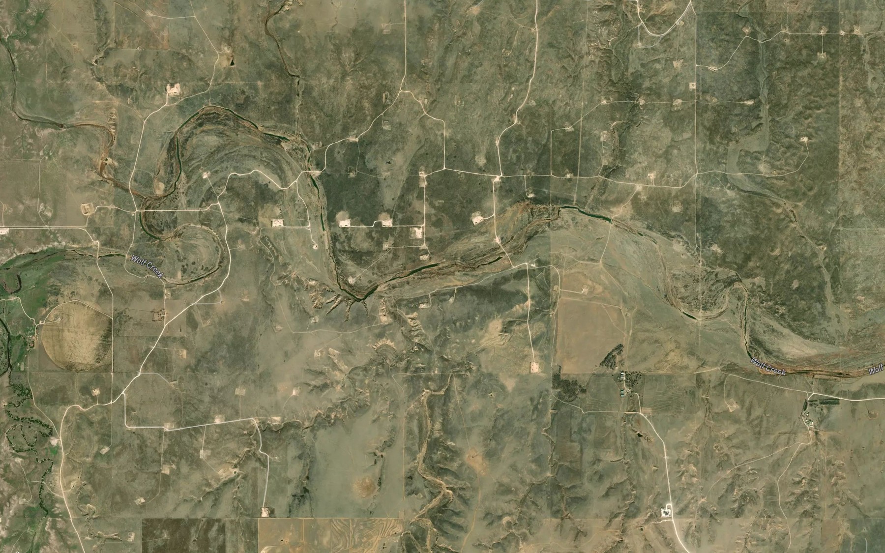Satellite map of the East Buffalo Creek