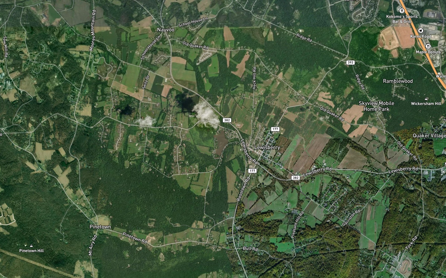 Satellite map of the Nauvoo Run