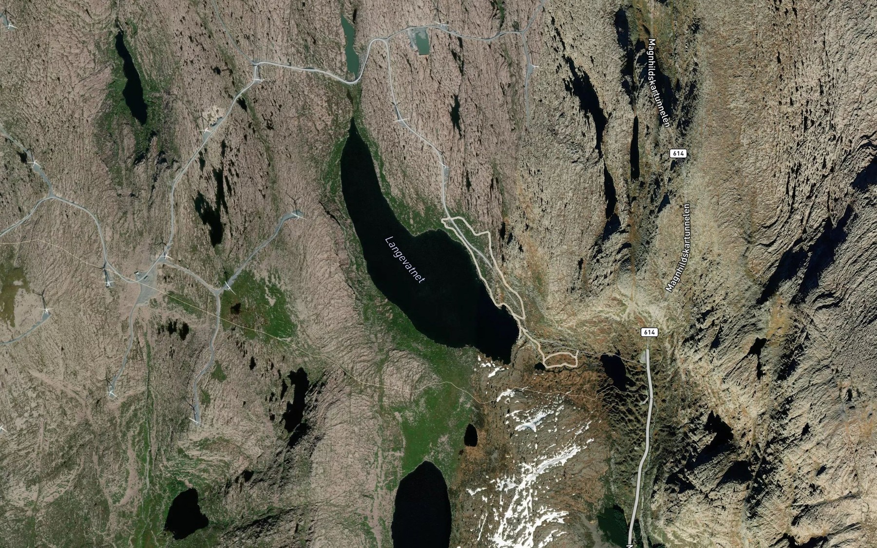 Satellite map of the Langevatnet