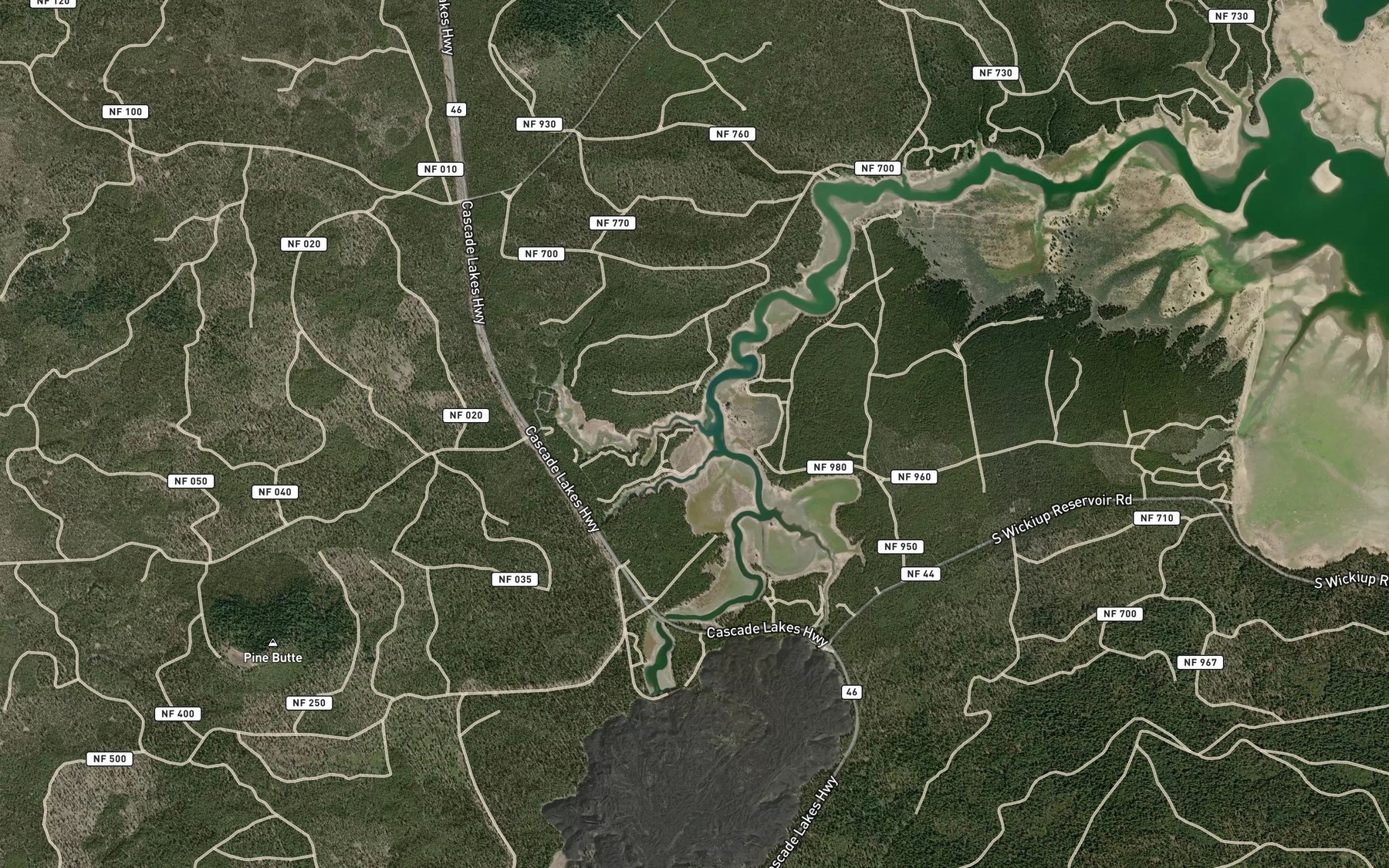 Satellite map of the North Davis Creek