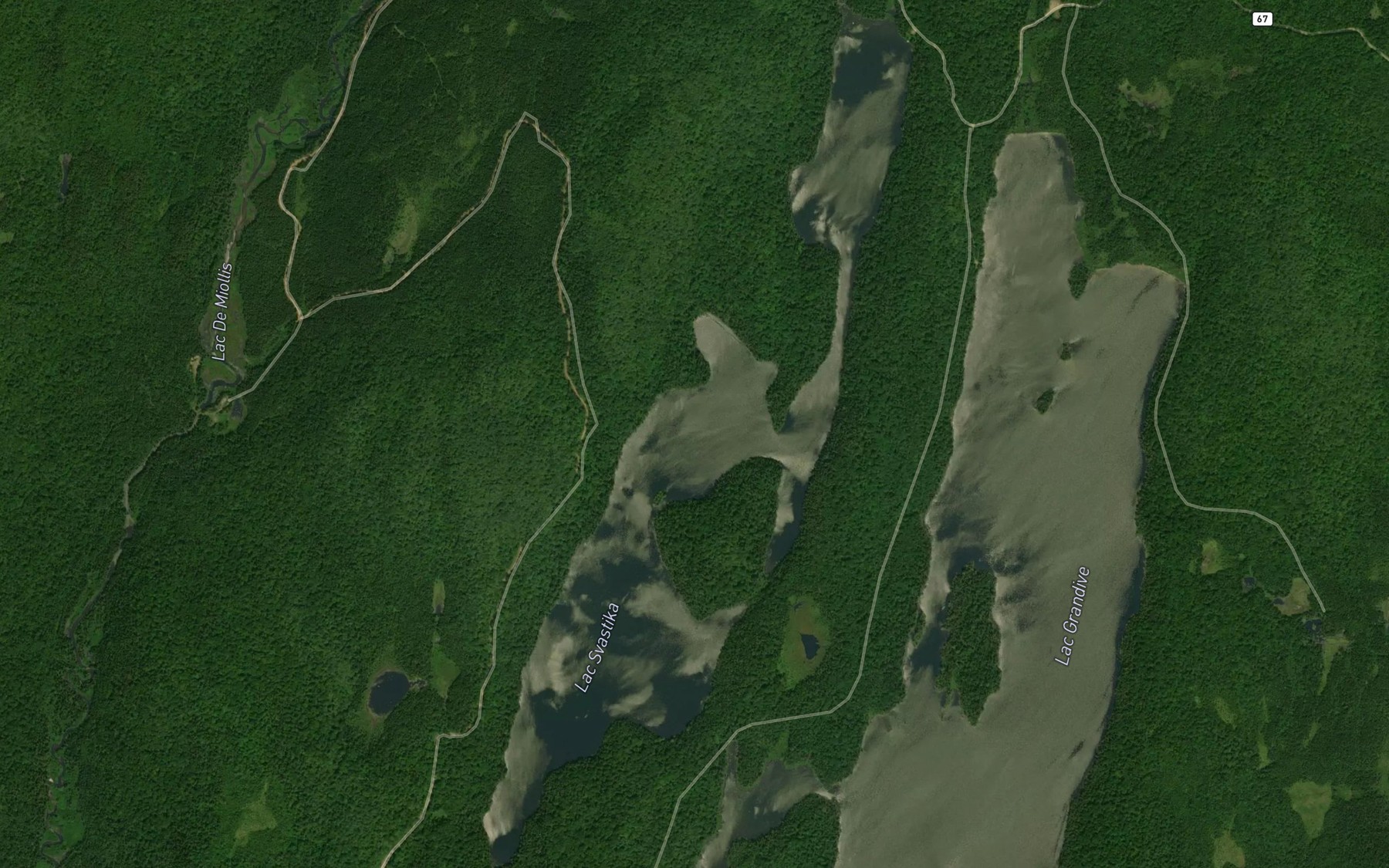Satellite map of the Lac Svastika