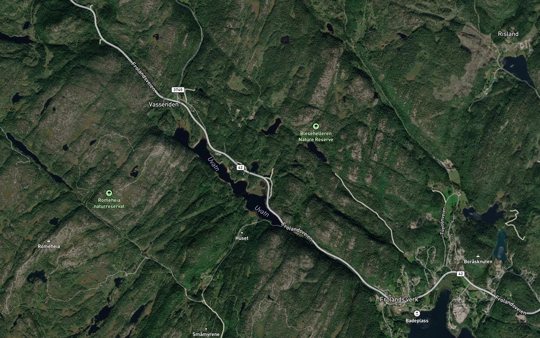 Satellite map of the Langedalsbukta