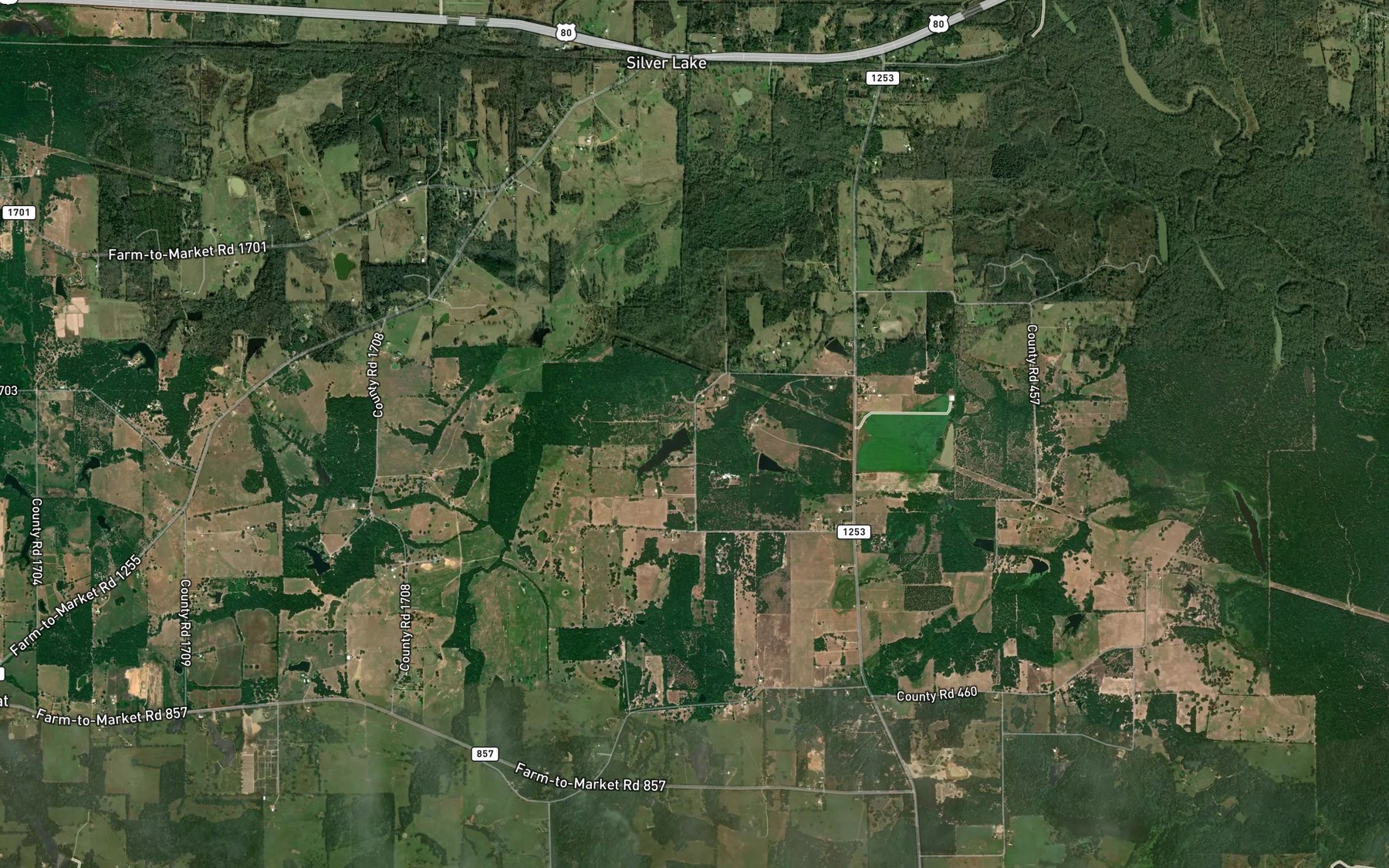 Satellite map of the Plunk Lake