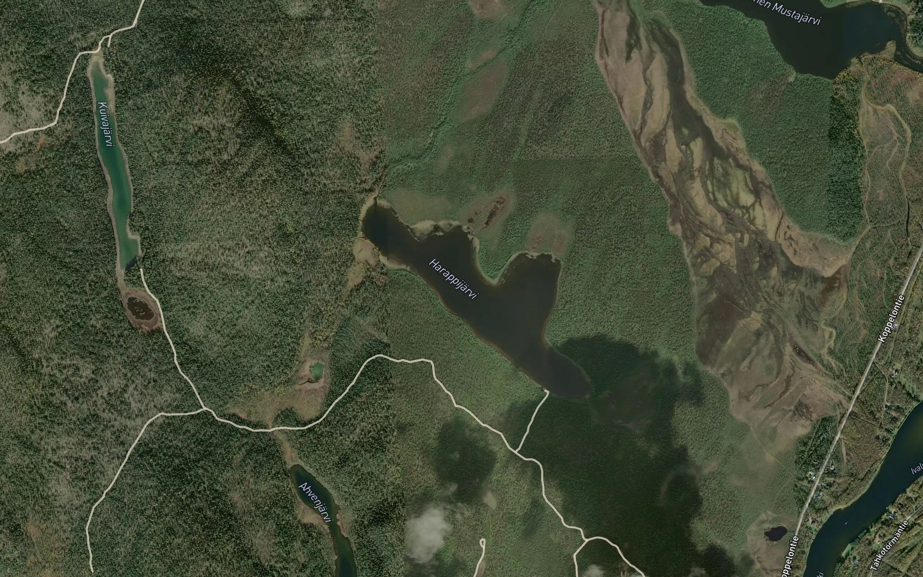Satellite map of the Harappijarvi