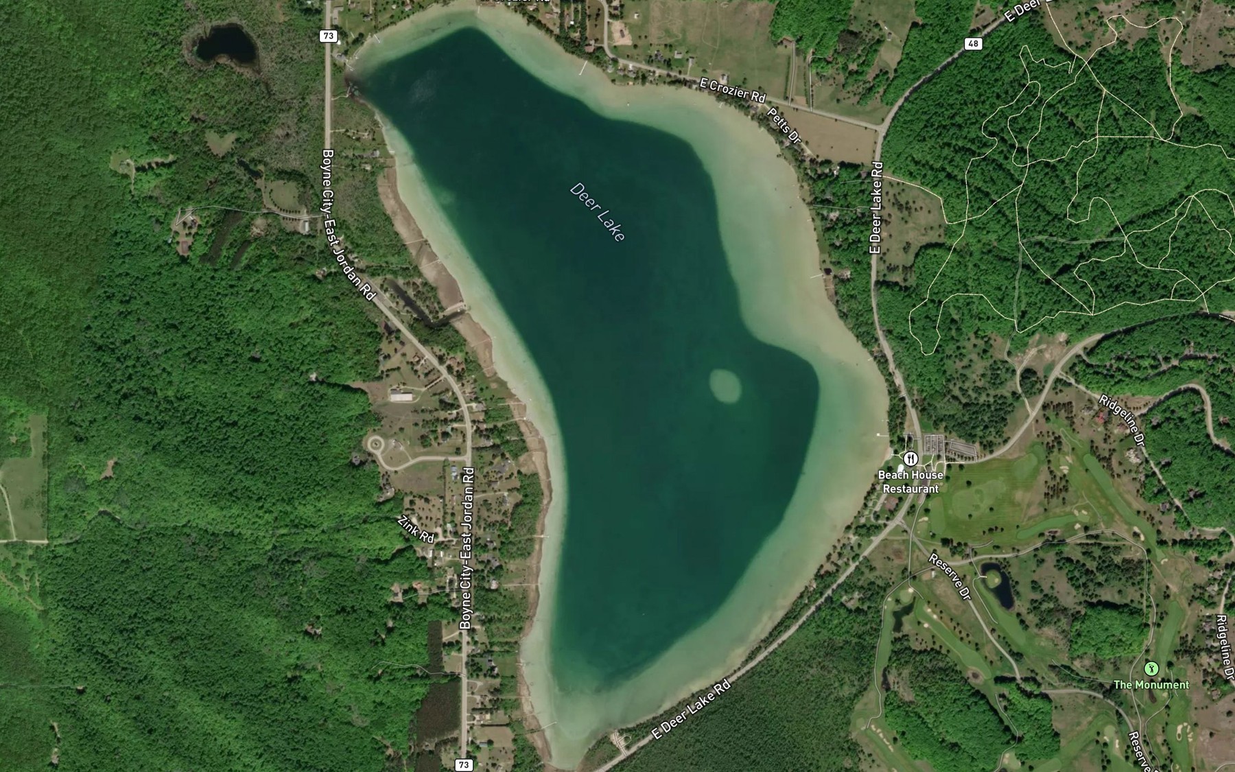 Satellite map of the Deer Lake