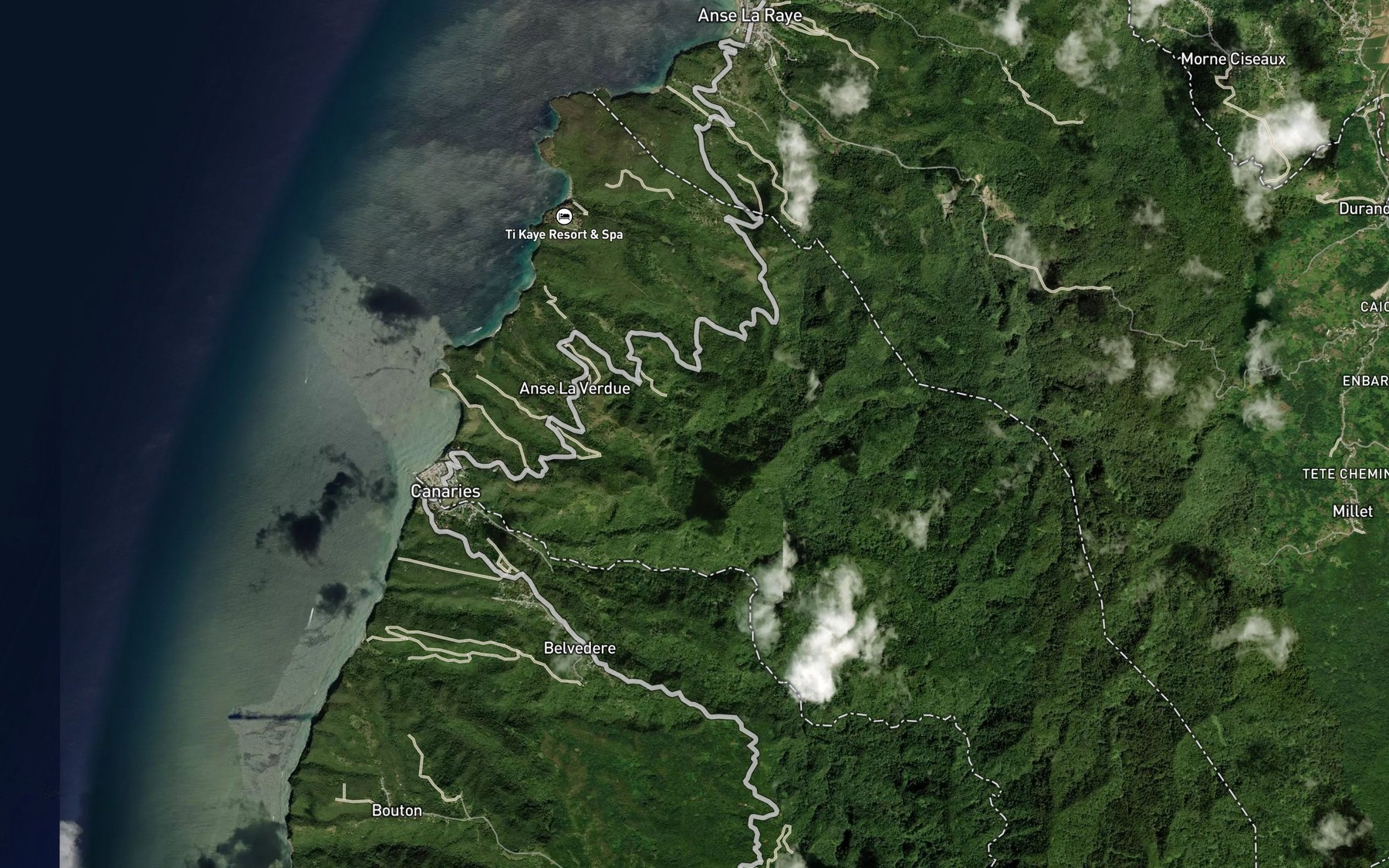 Satellite map of the Ravine Combat
