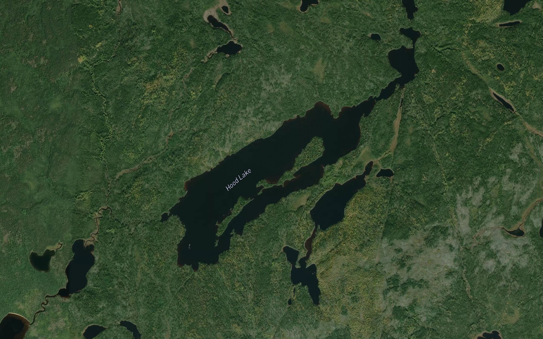 Satellite map of the Hood Lake