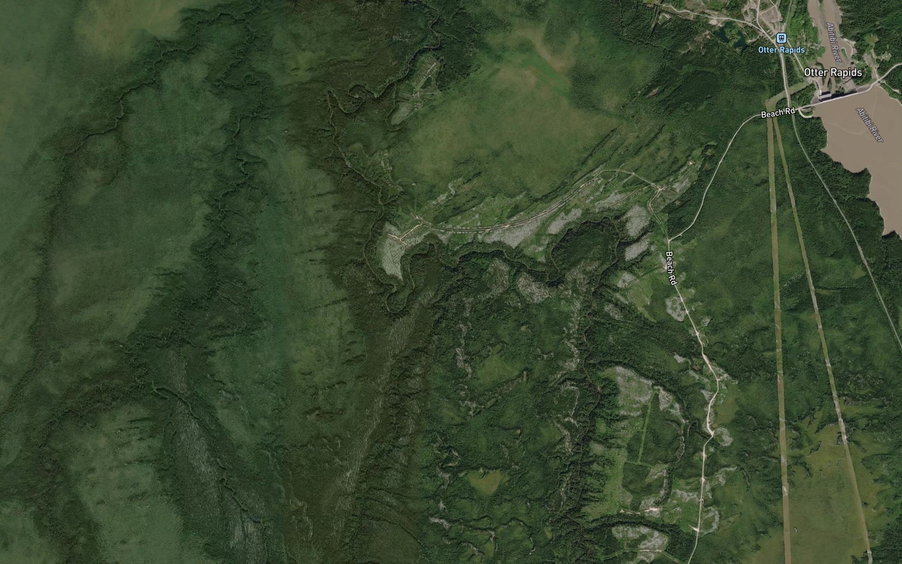 Satellite map of the Traill Creek