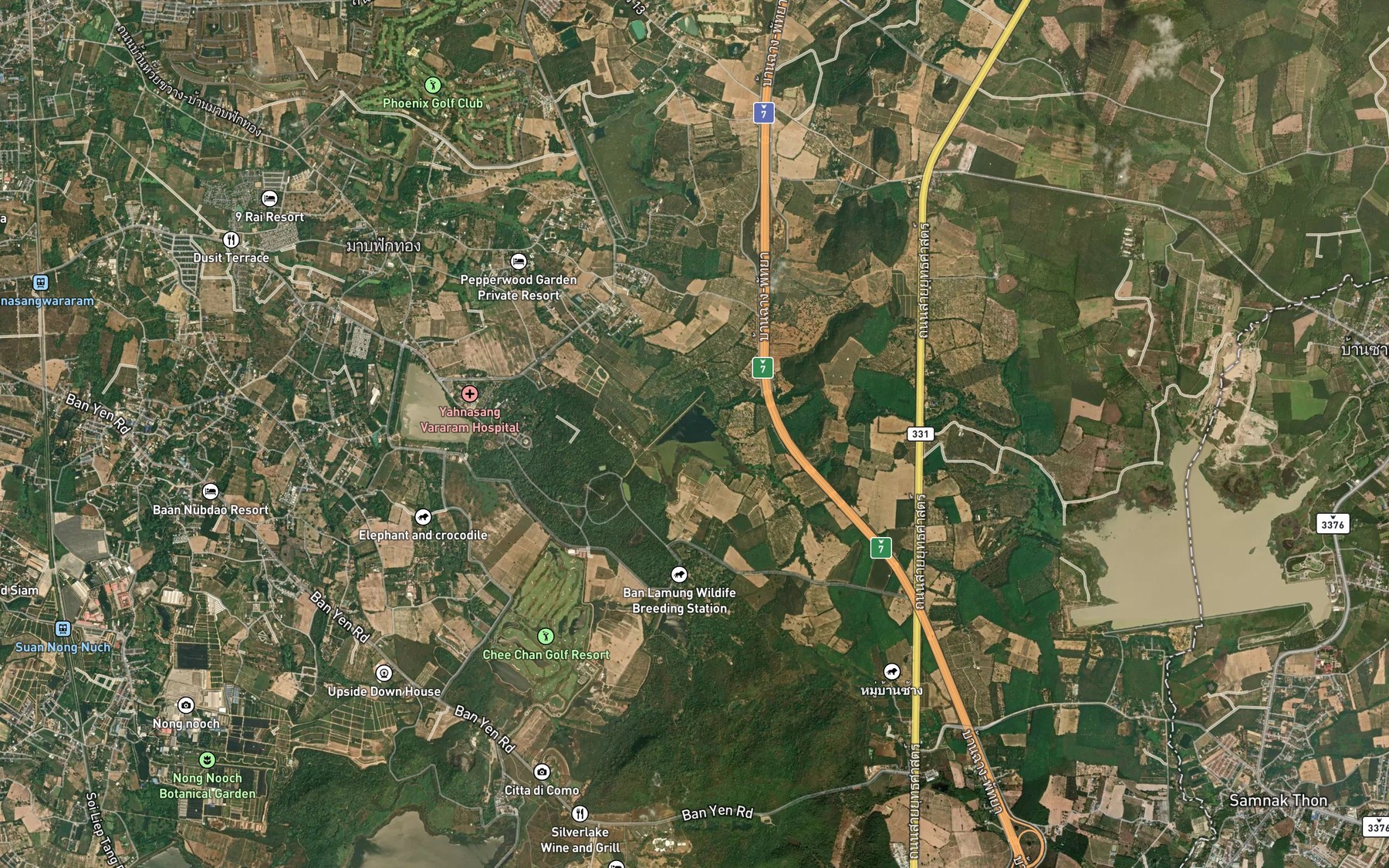 Satellite map of the Ang Kep Nam Map Fak Thong 1