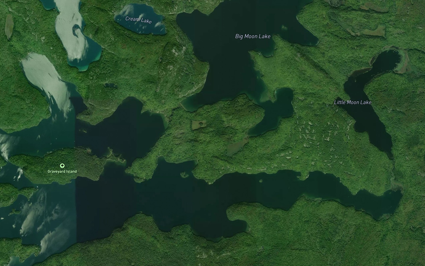 Satellite map of the Moon Creek