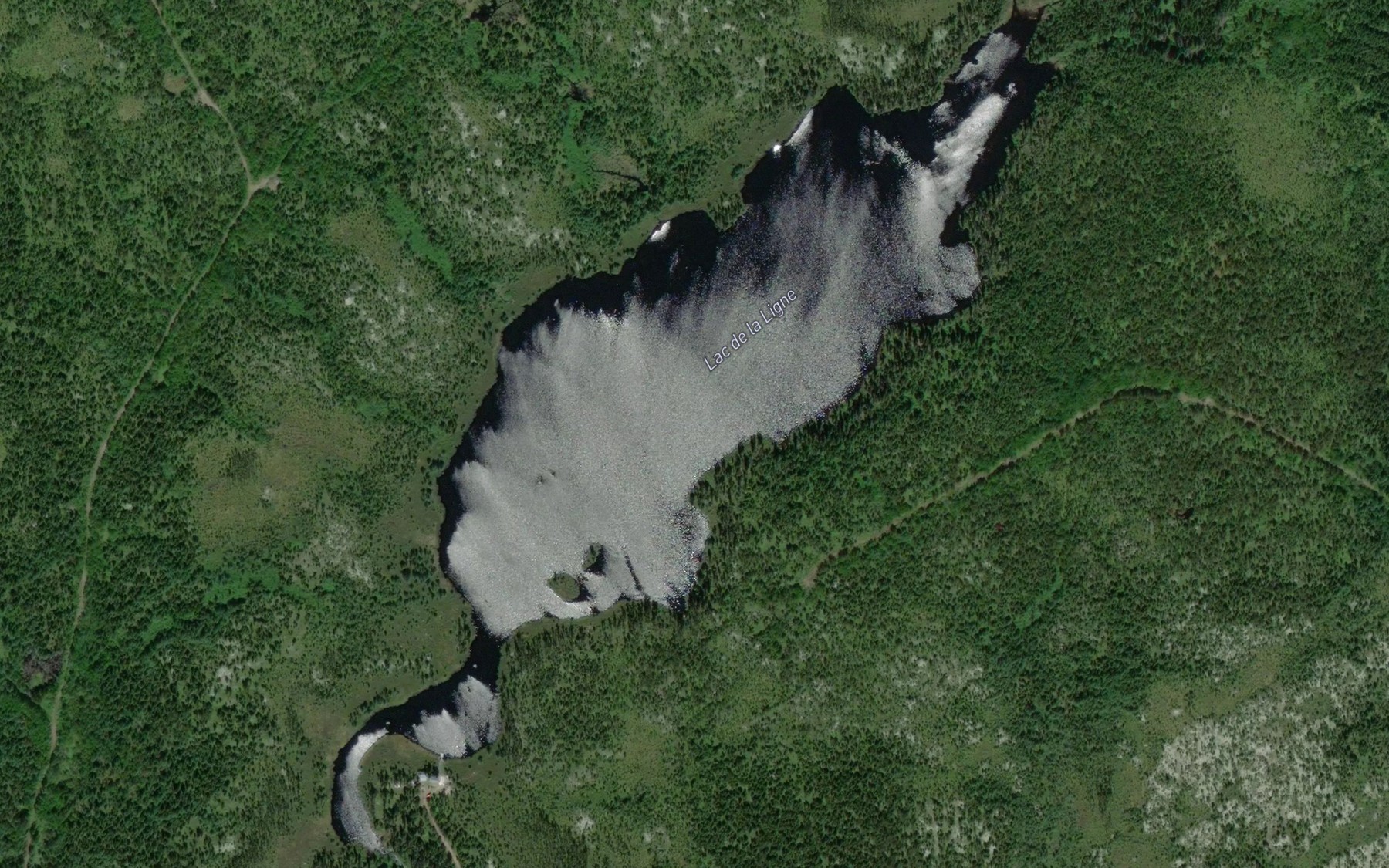 Satellite map of the Lac de la Ligne