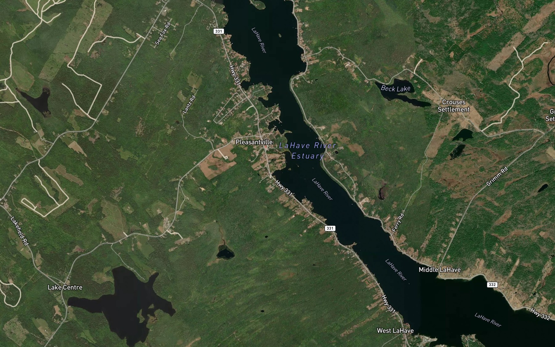 Satellite map of the Fralig Cove