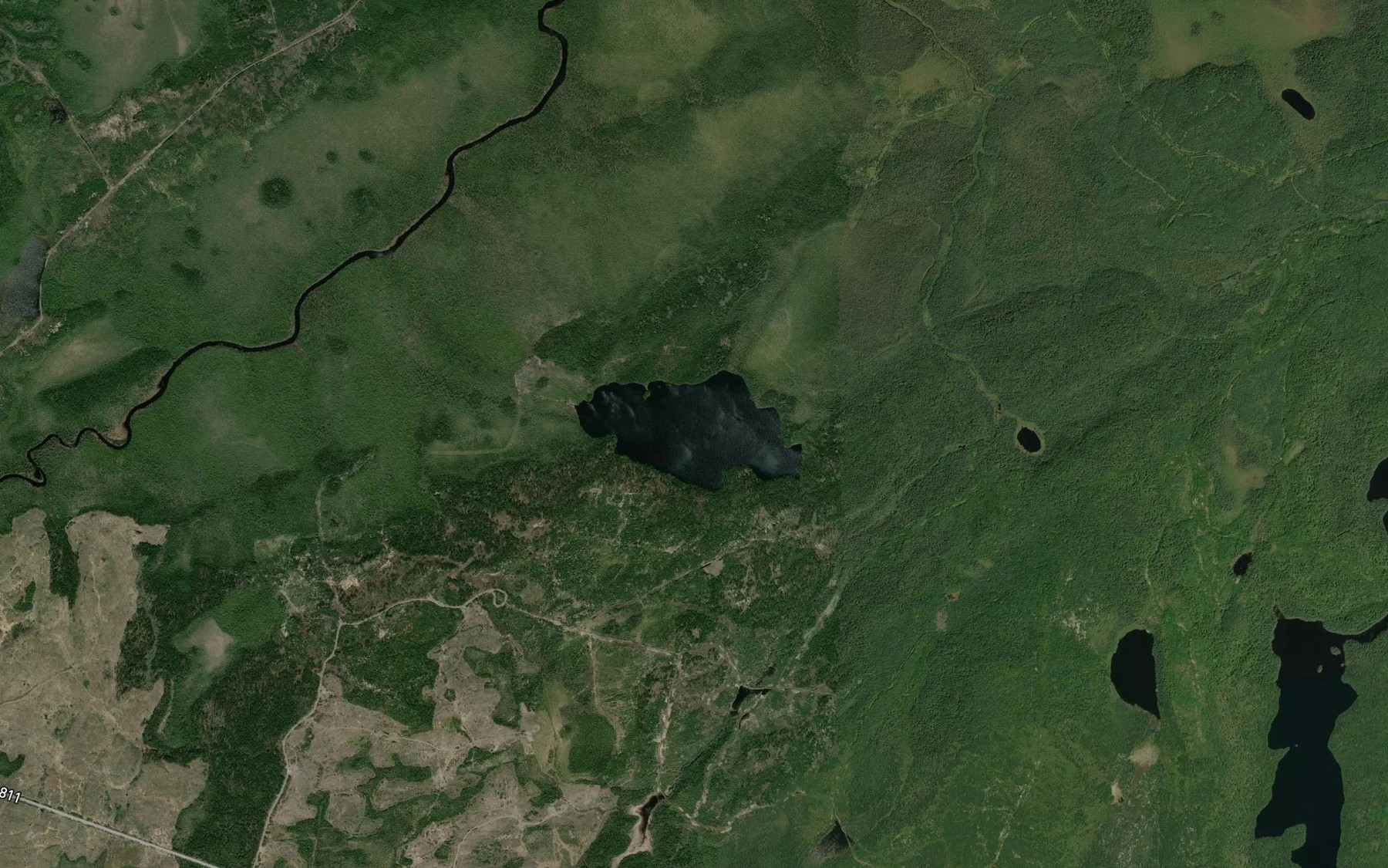 Satellite map of the Bourdon Lake