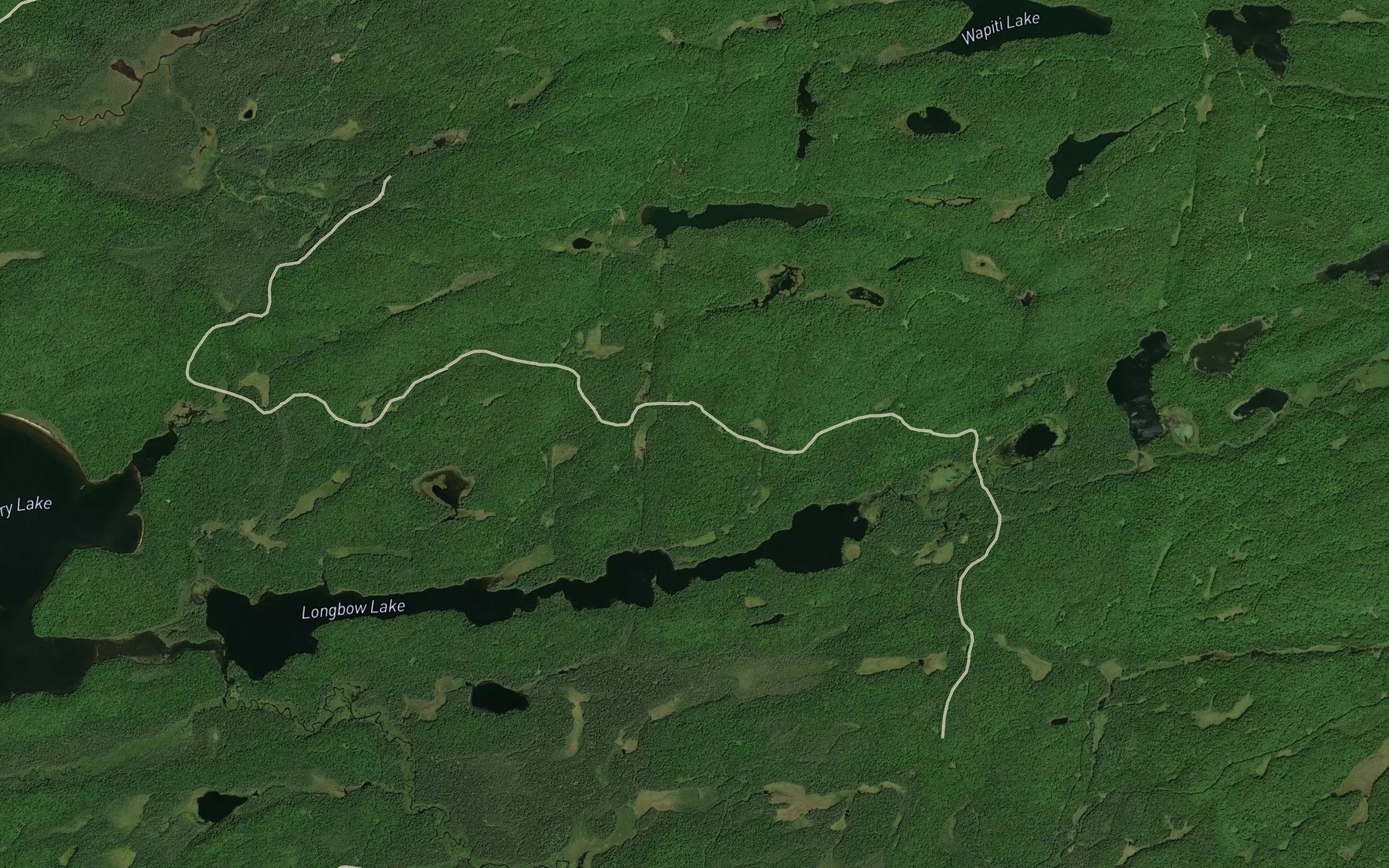 Satellite map of the Vanity Creek