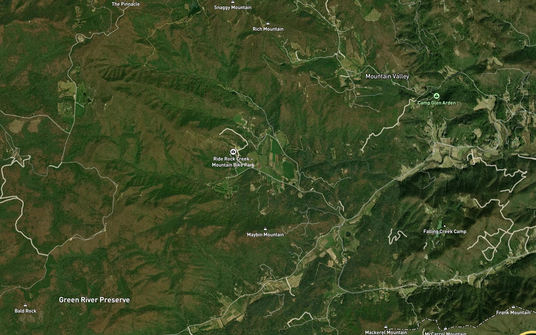 Satellite map of the North Prong Rock Creek