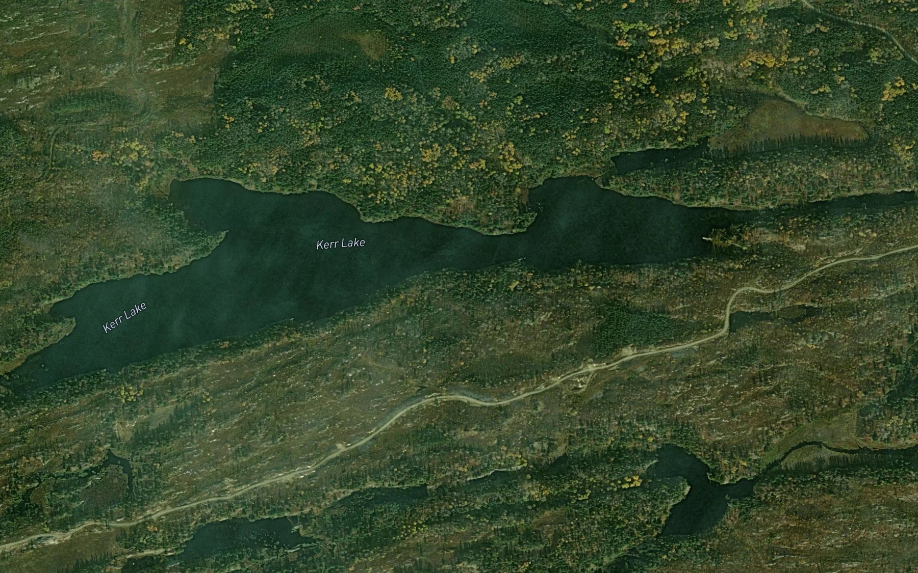 Satellite map of the Kerr Lake
