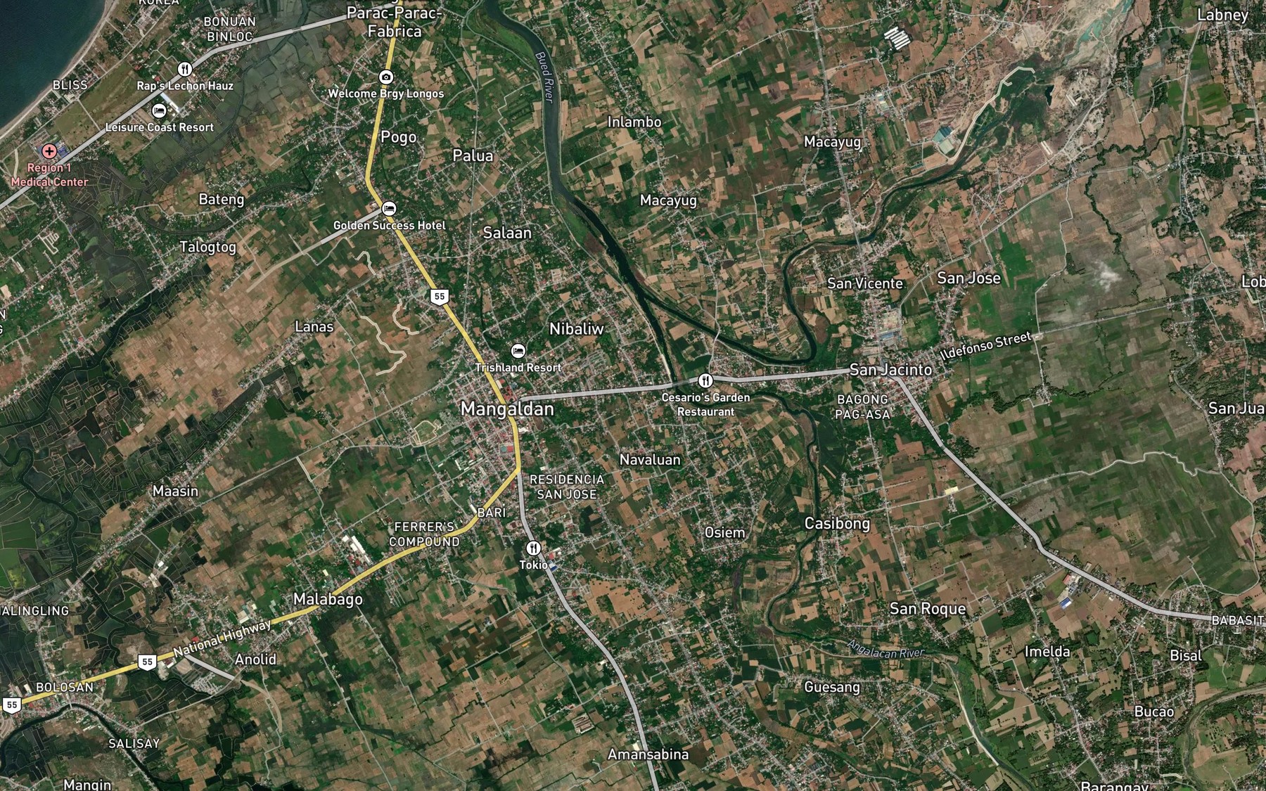 Satellite map of the Patalan River