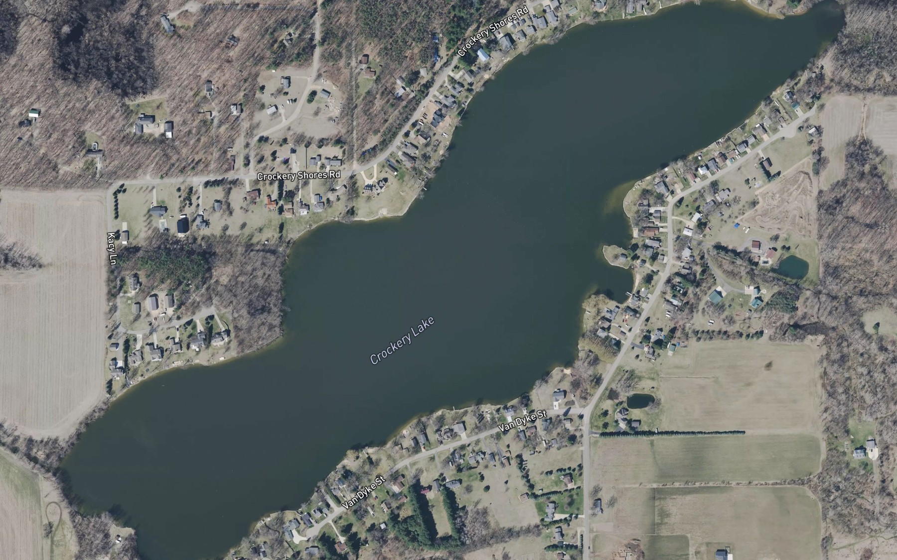 Satellite map of the Crockery Lake